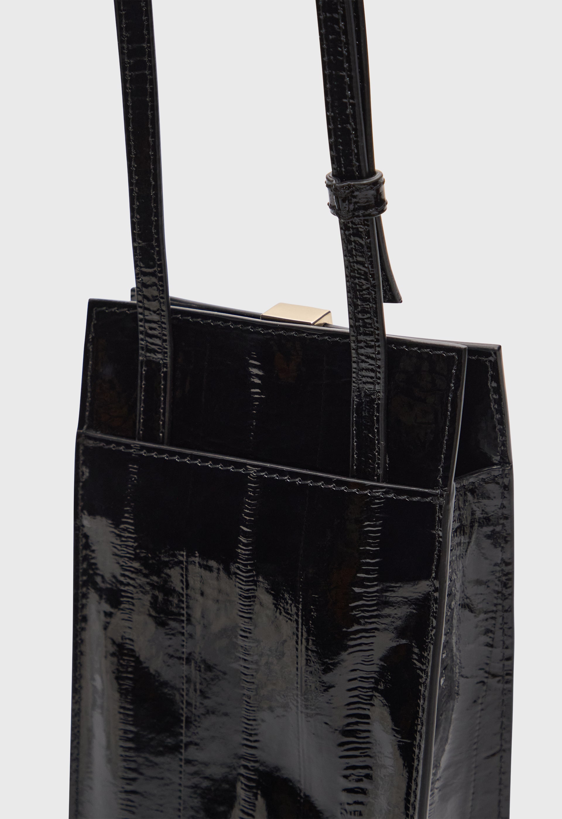 NERI Mini sac bandoulière en cuir effet anguille