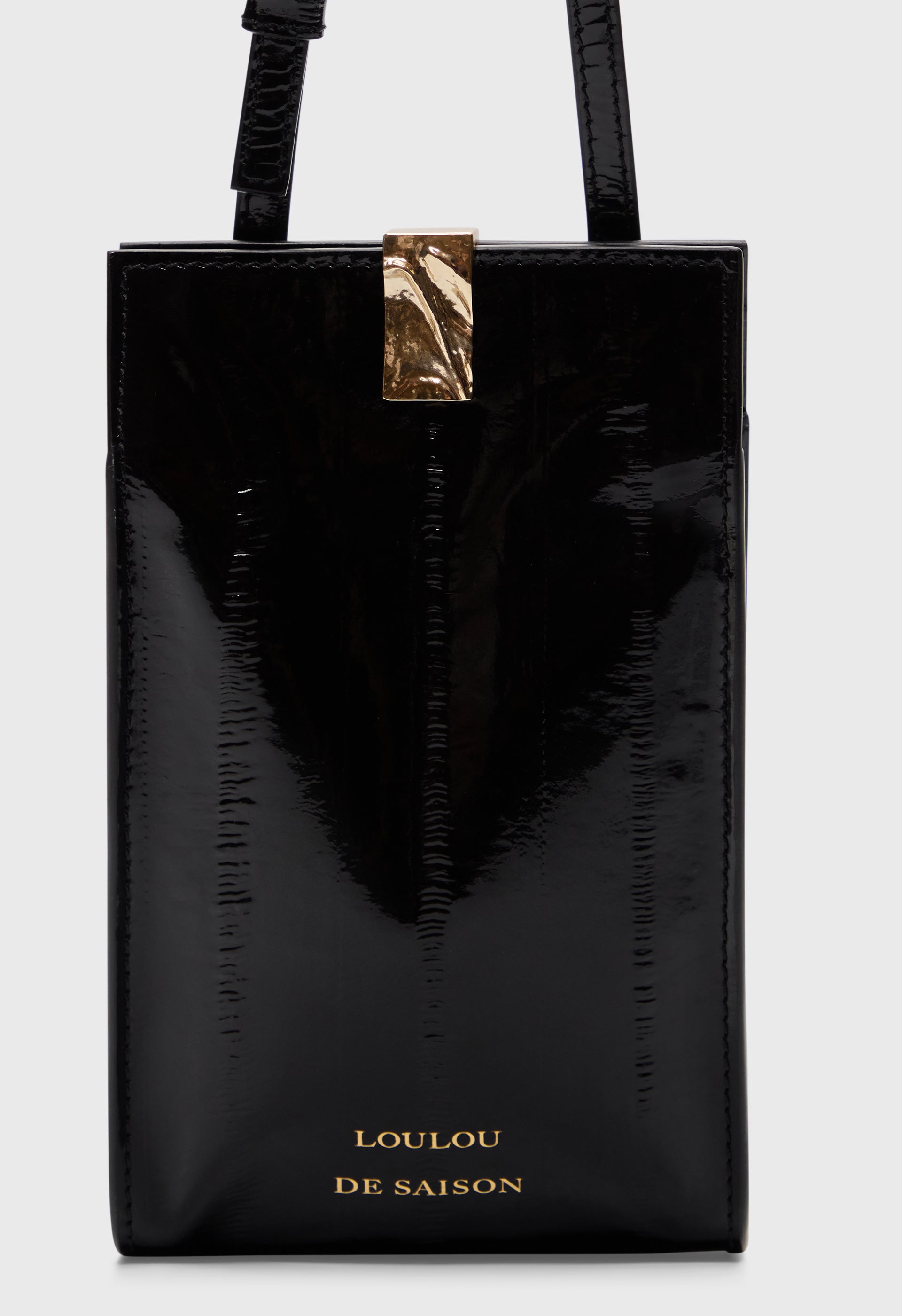 NERI Mini sac bandoulière en cuir effet anguille
