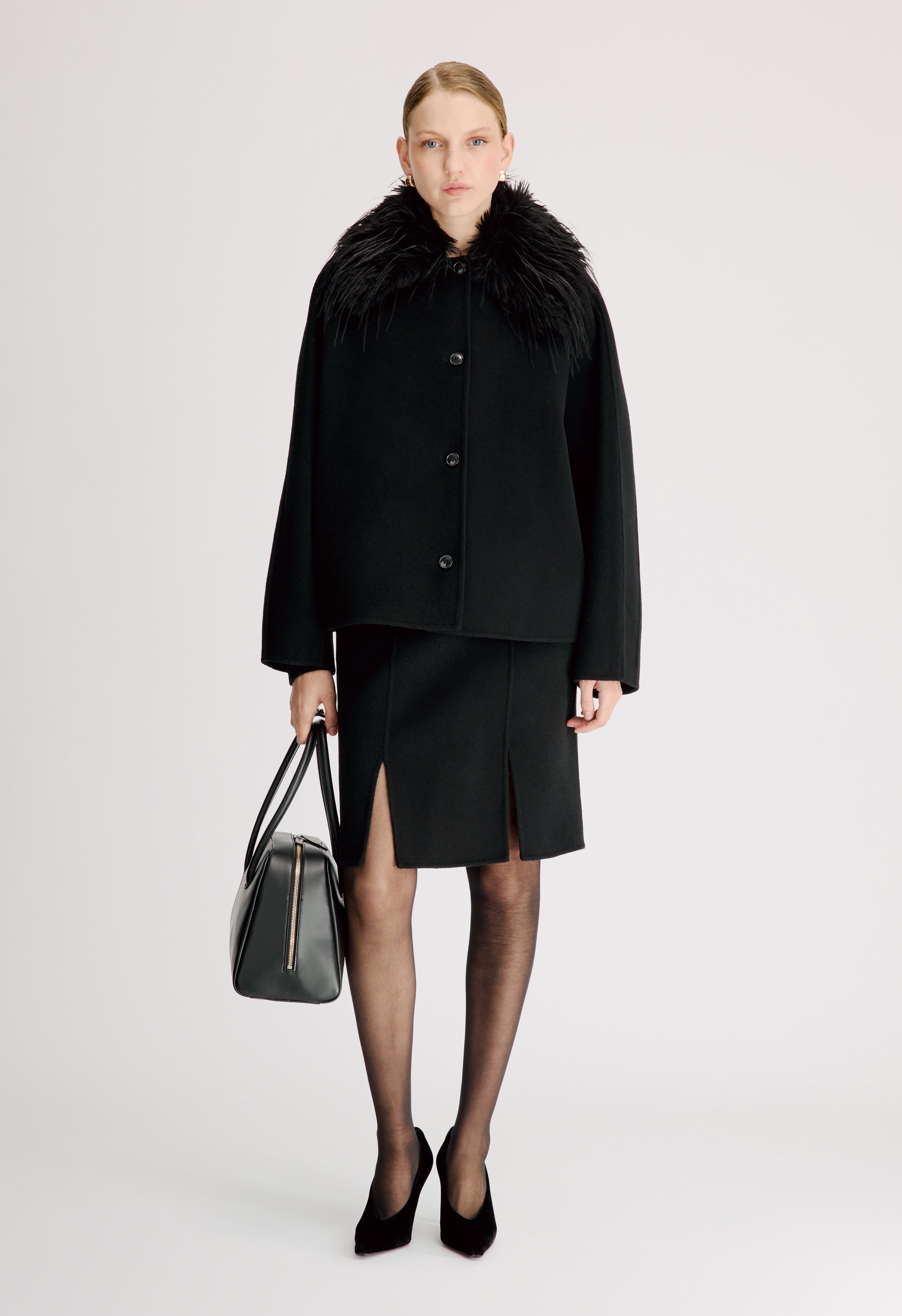 RAFE Detachable faux fur collar jacket