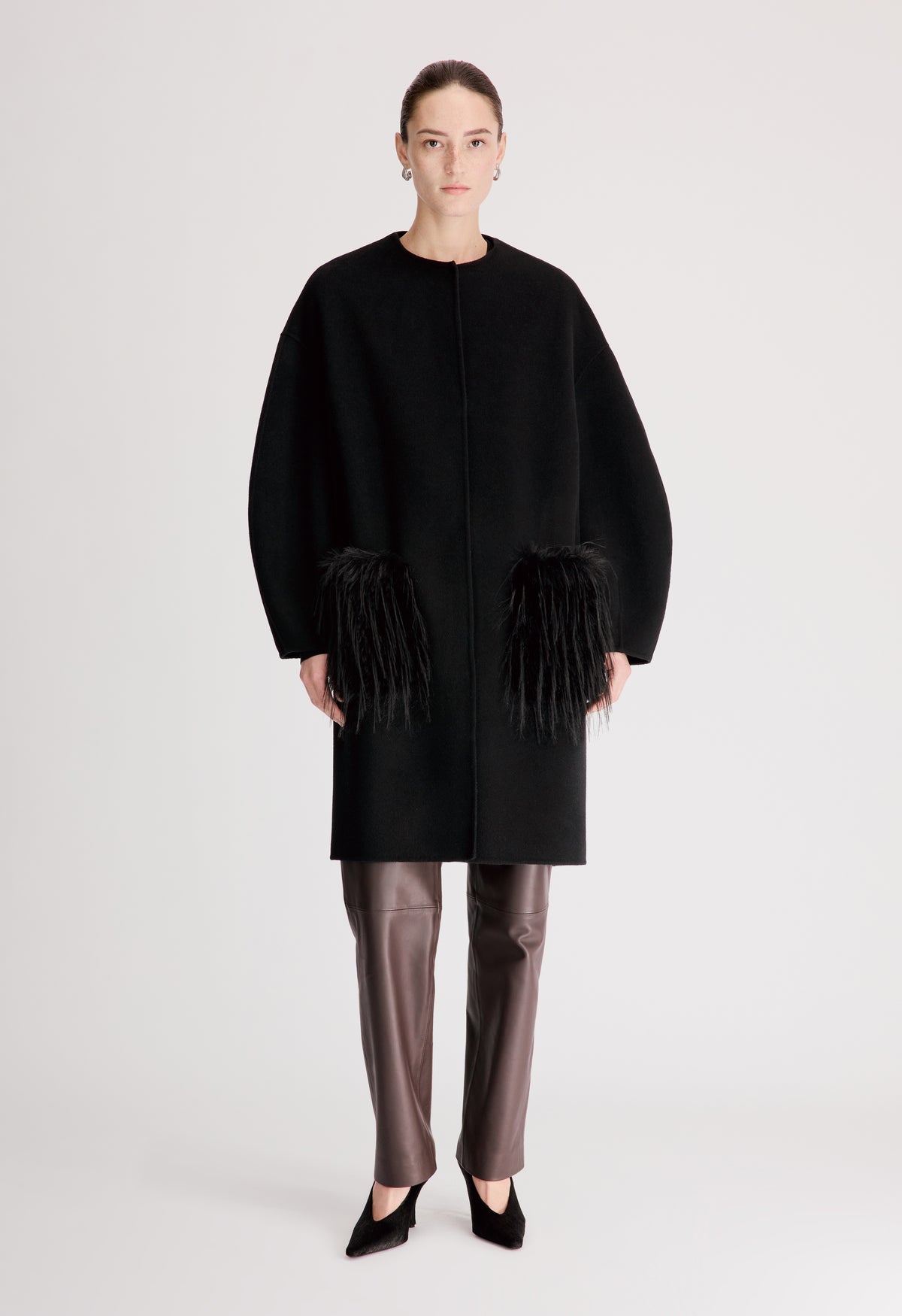 CILIA Wool cashmere drap coat