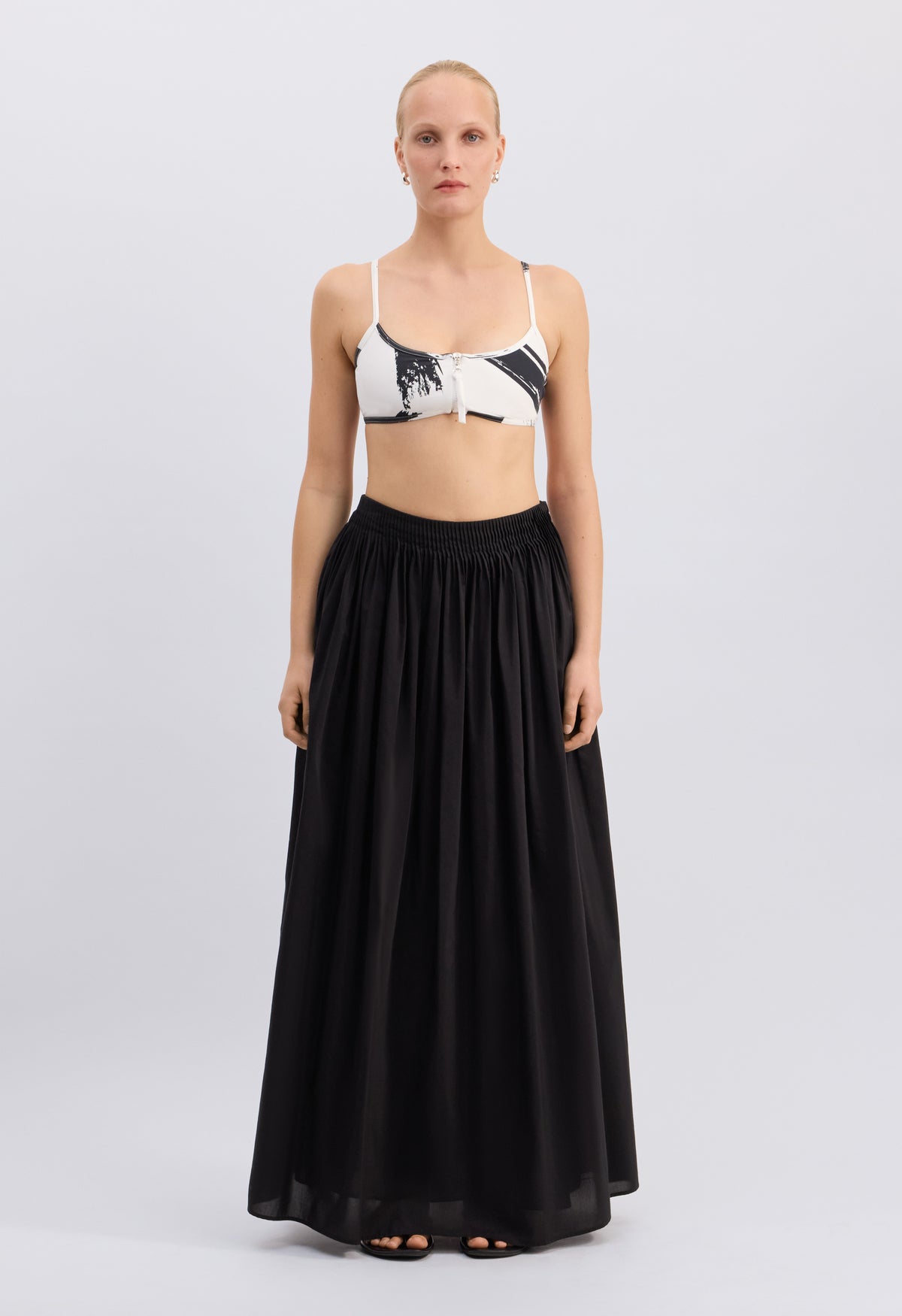 SEDA TOP Printed zipped bikini top