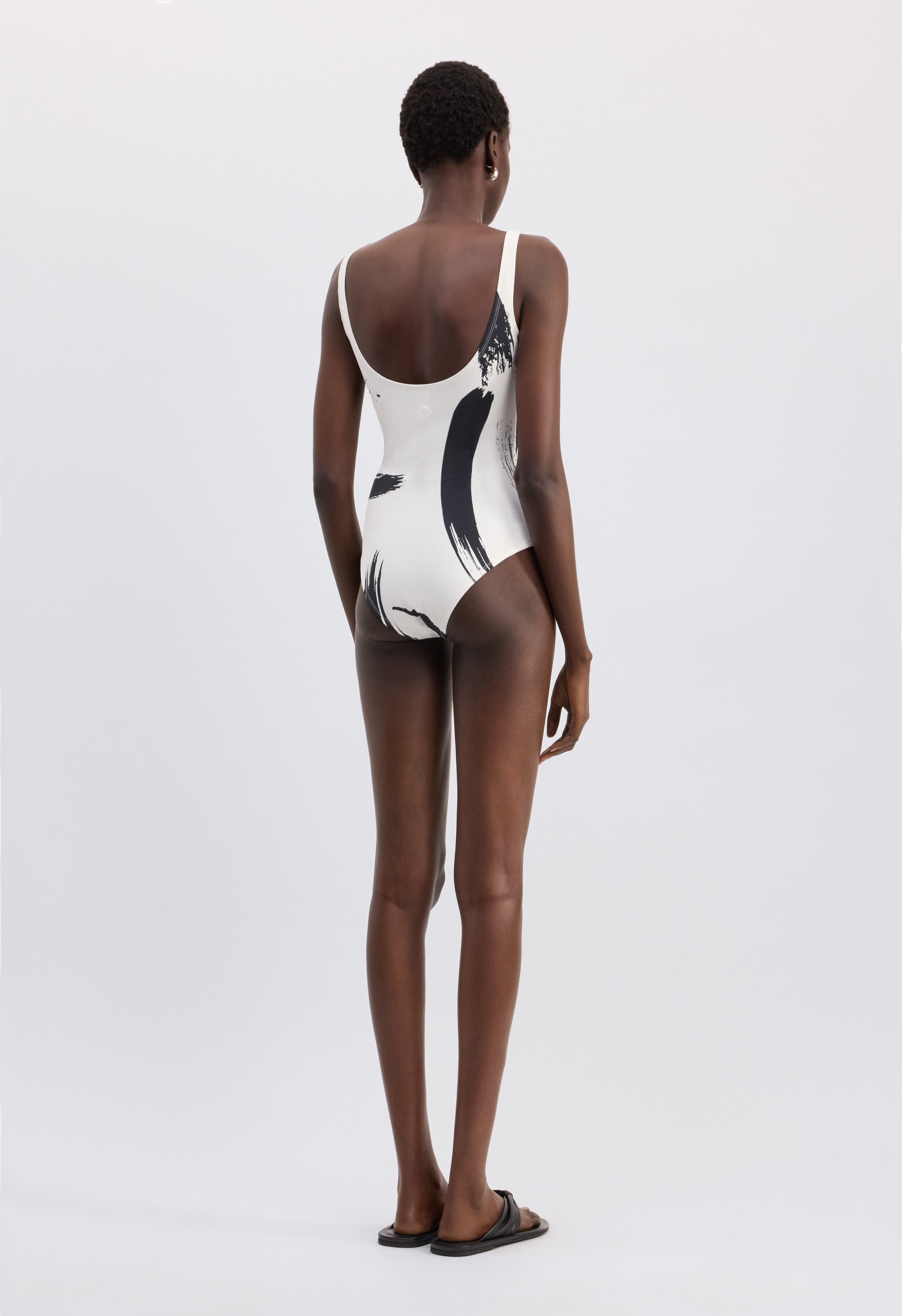 MINEA Printed zipped swimsuit