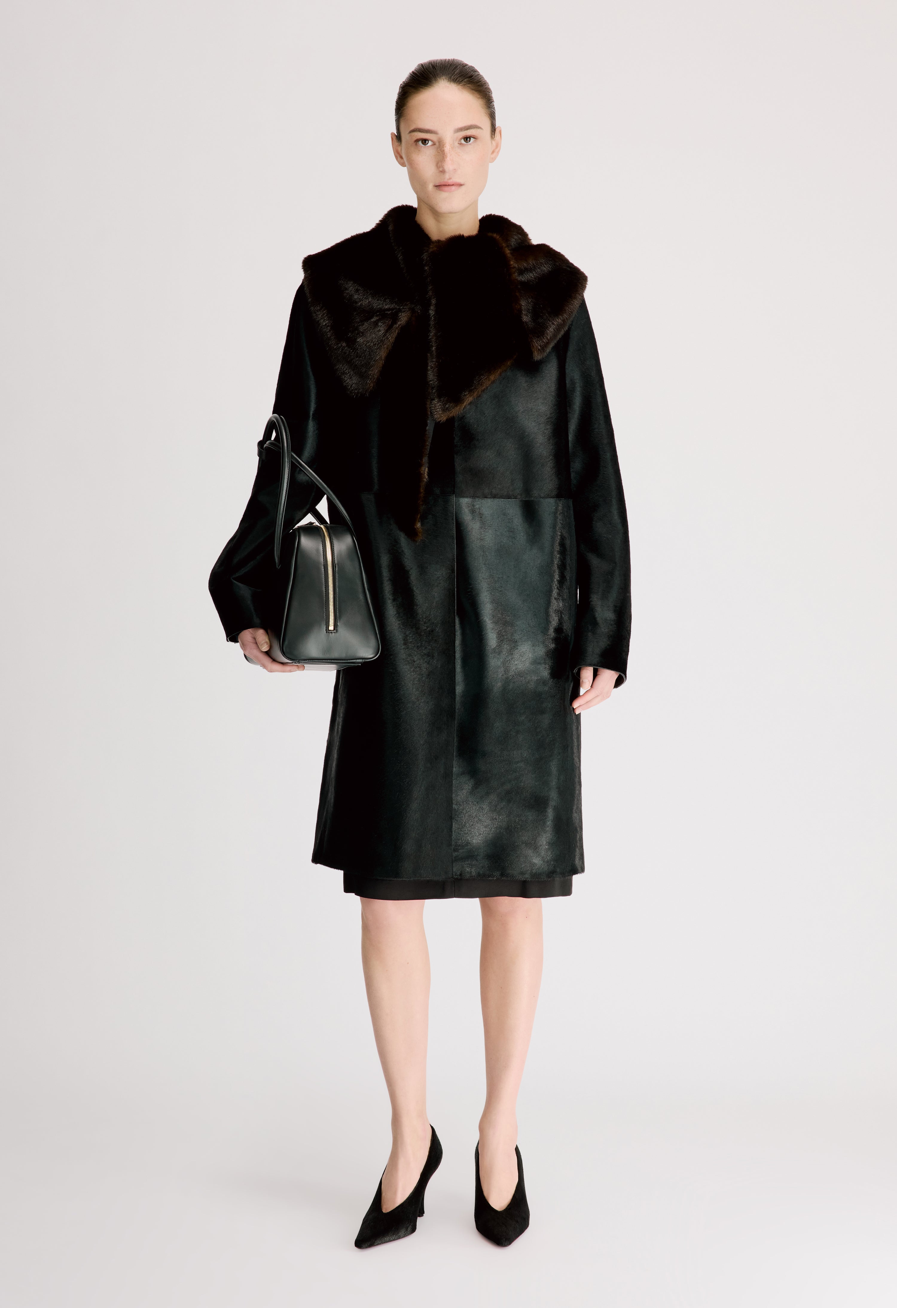 LOTTA Pony-effect leather coat