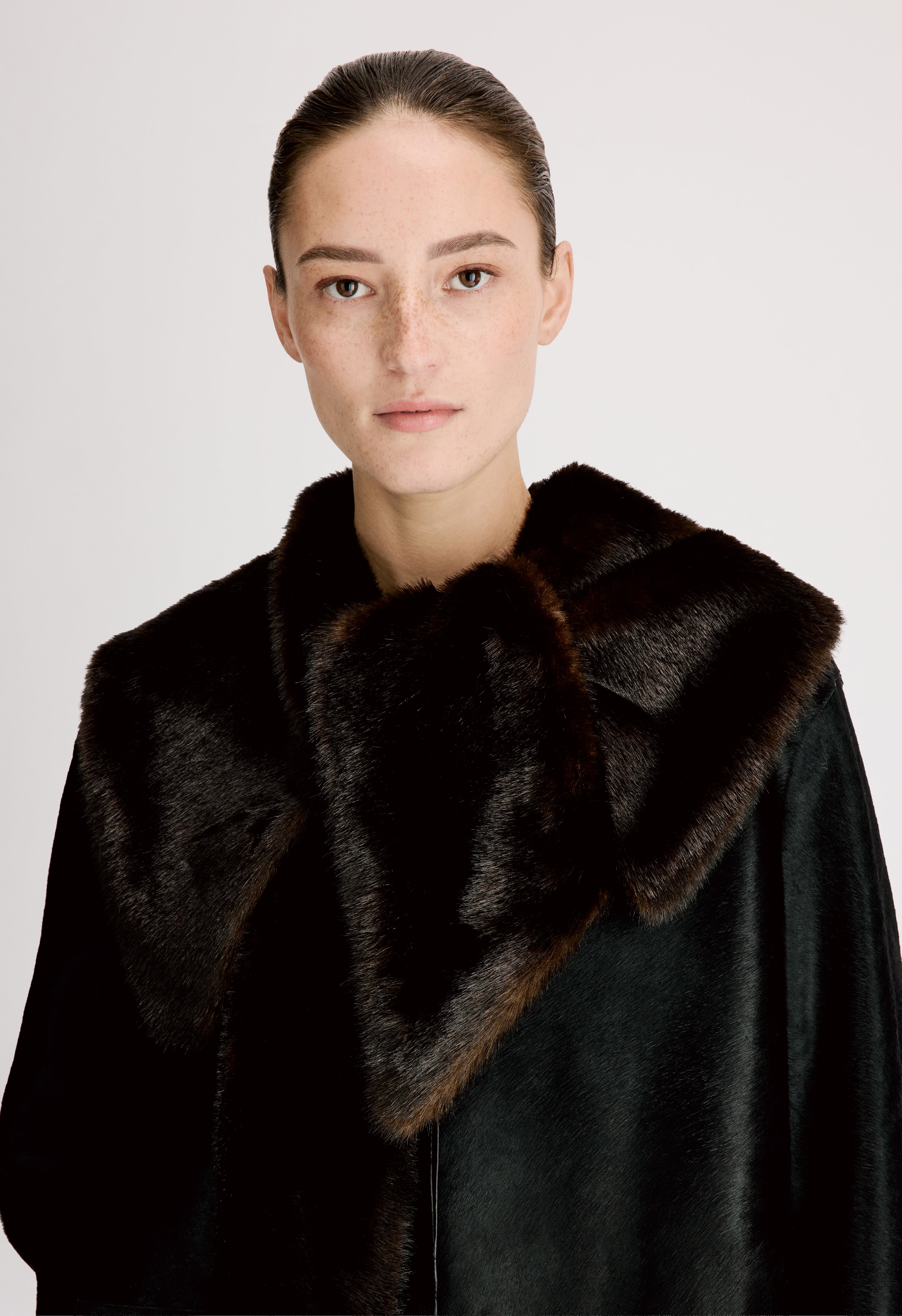 LOTTA Pony-effect leather coat