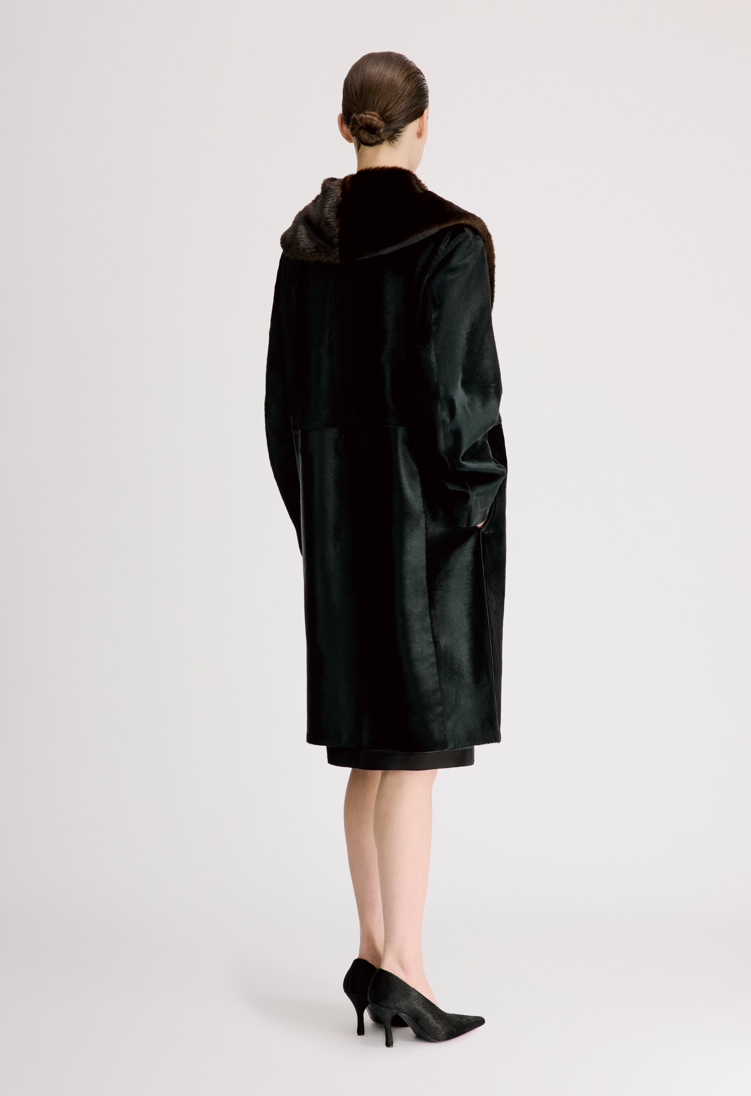 LOTTA Pony-effect leather coat