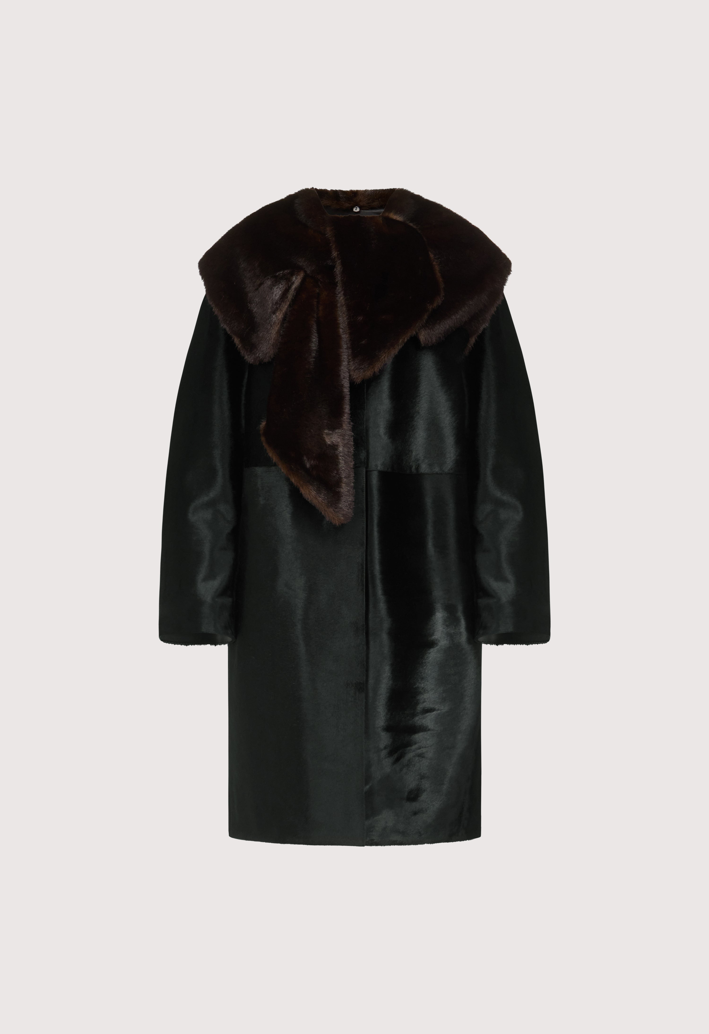 LOTTA Pony-effect leather coat