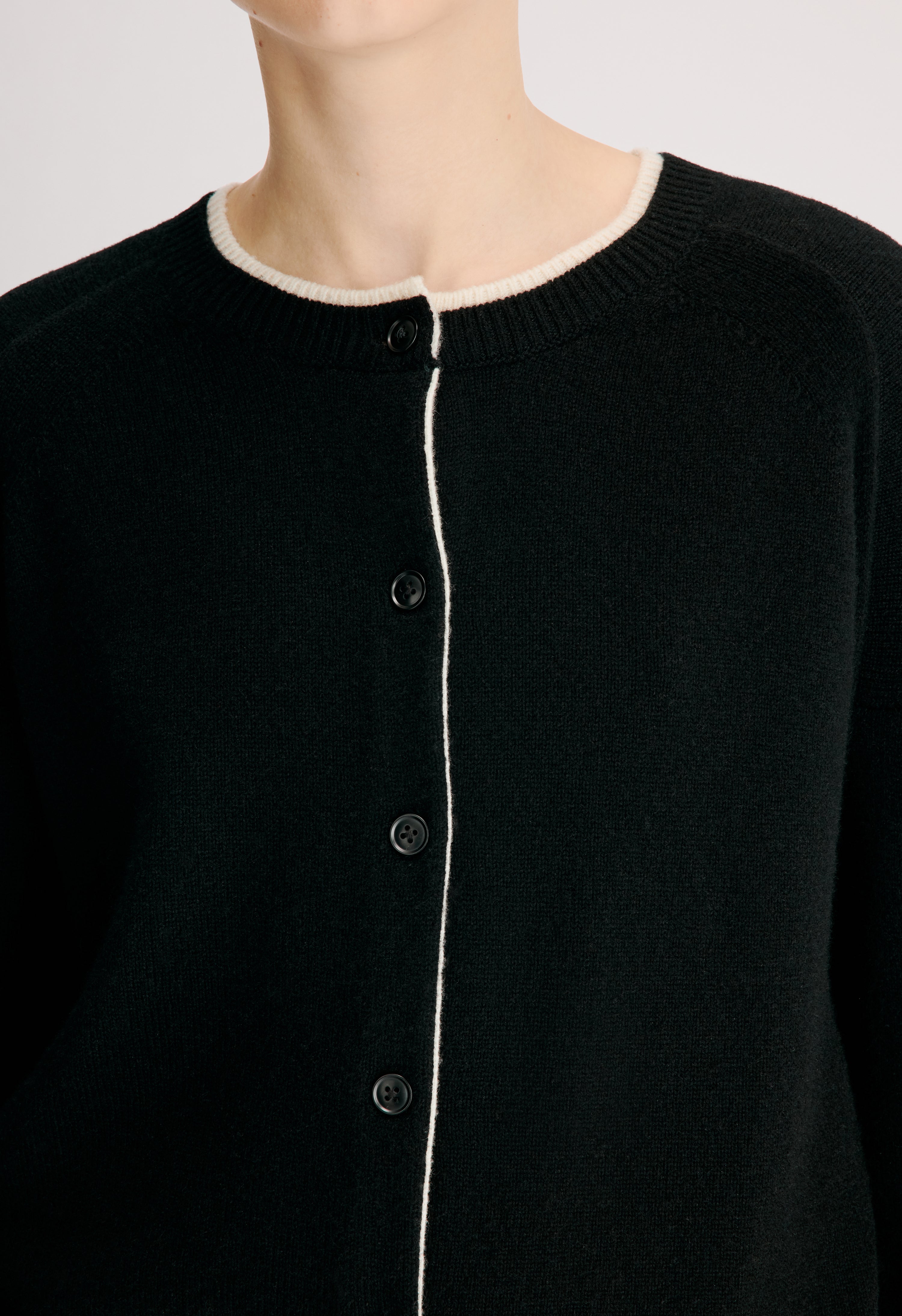 NICOLA Bicolor cashmere cardigan