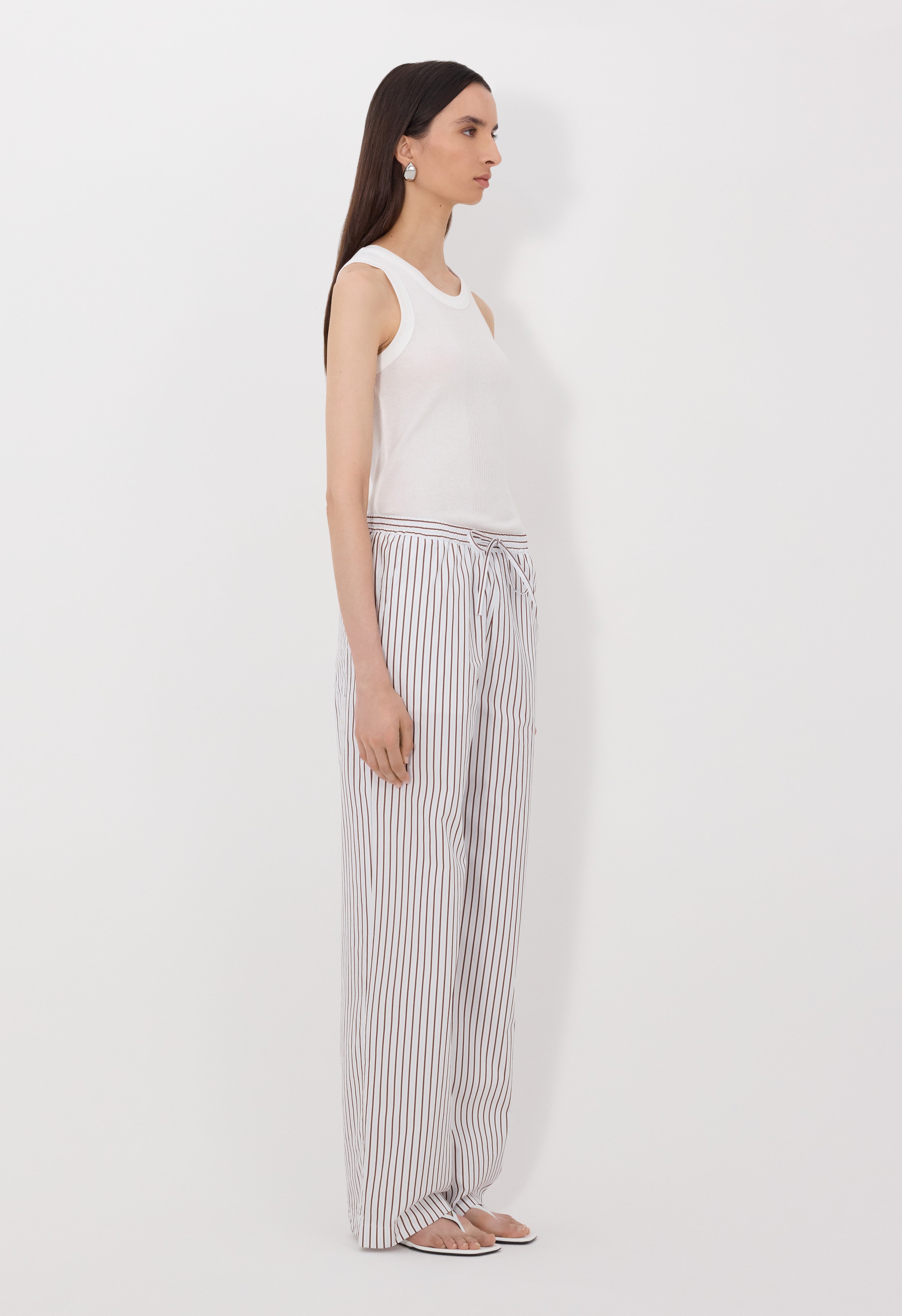 CISCO Pantalon rayé en popeline de coton