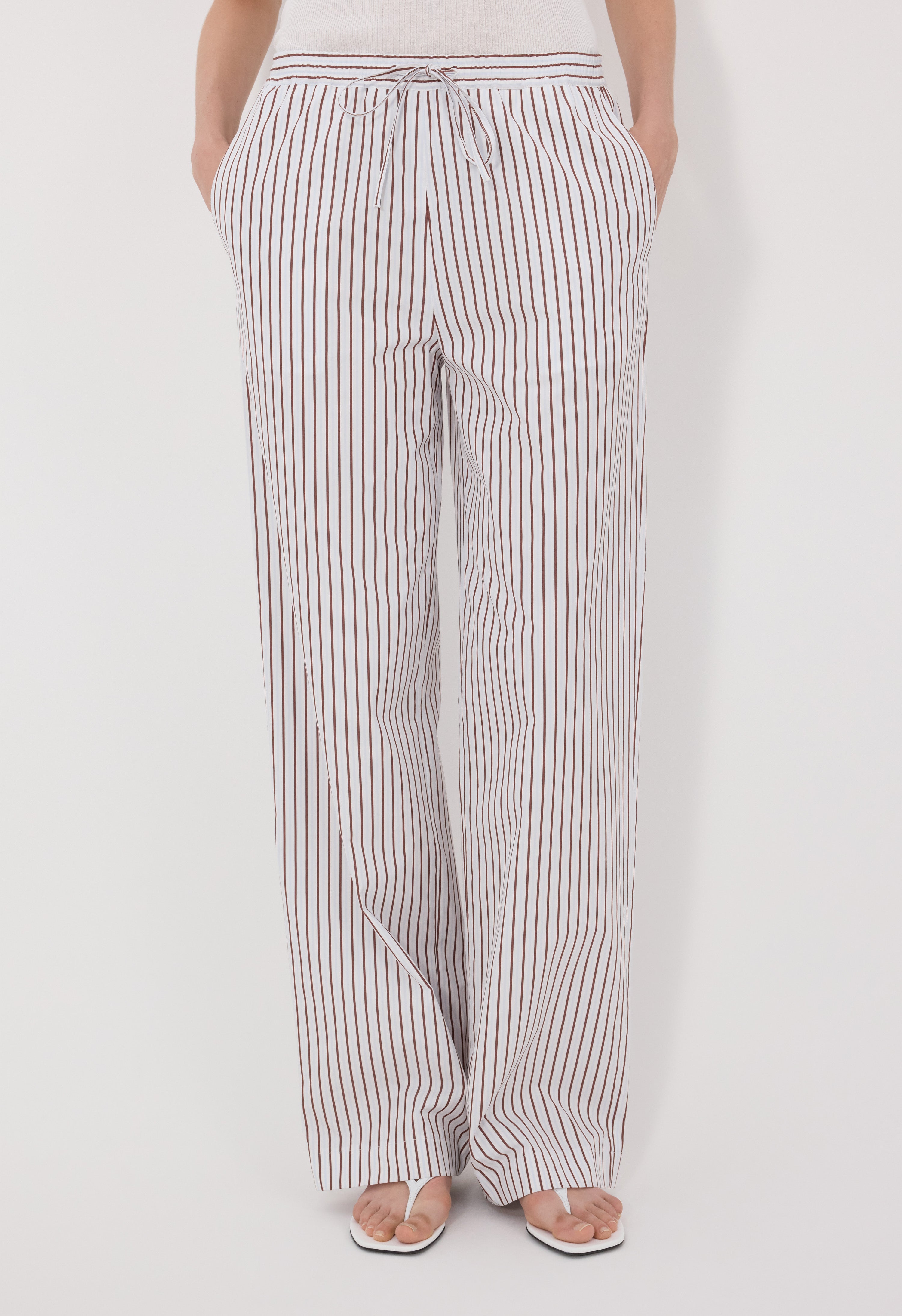 CISCO Pantalon rayé en popeline de coton