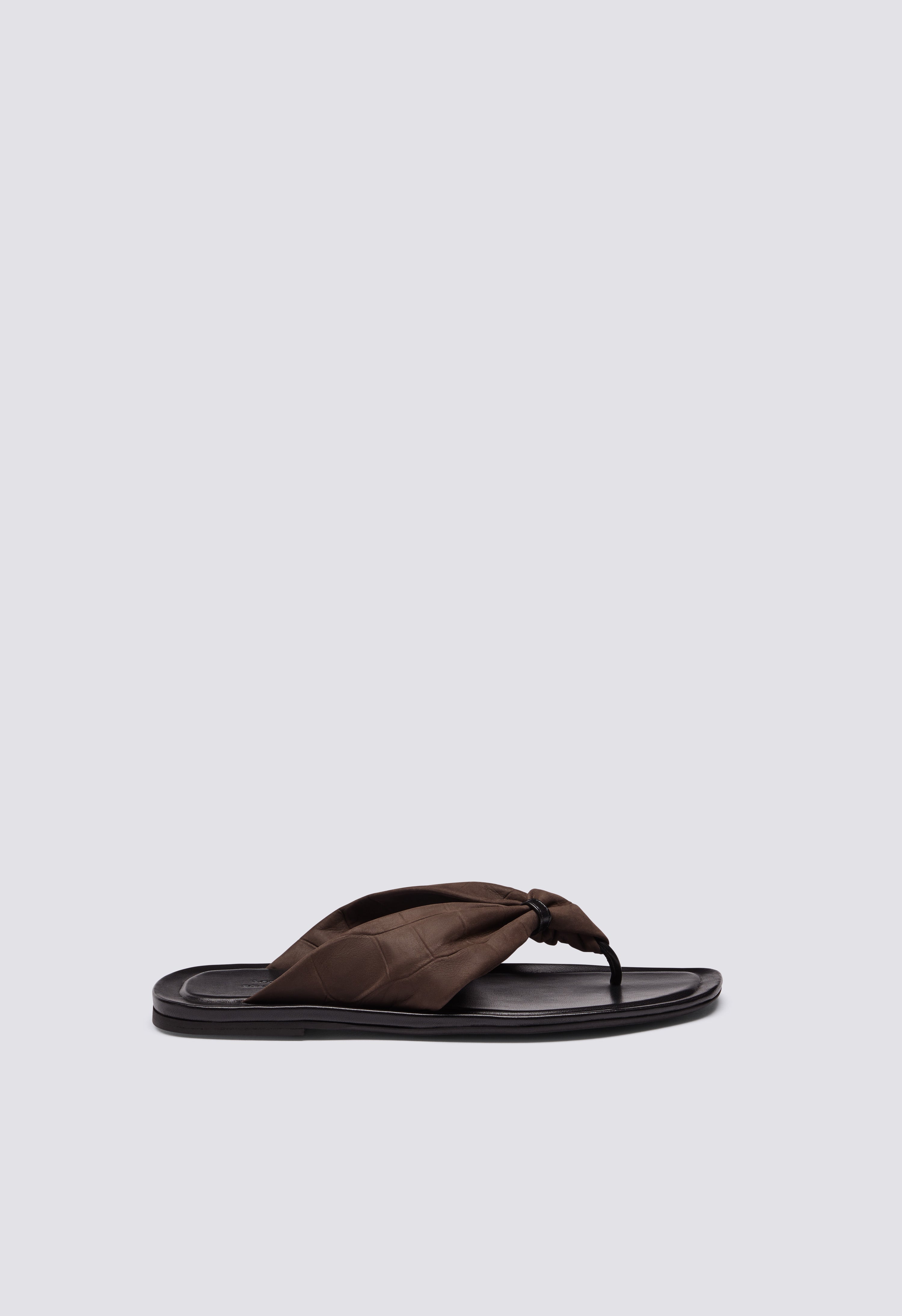 AKIN Embossed nubuck leather sandals