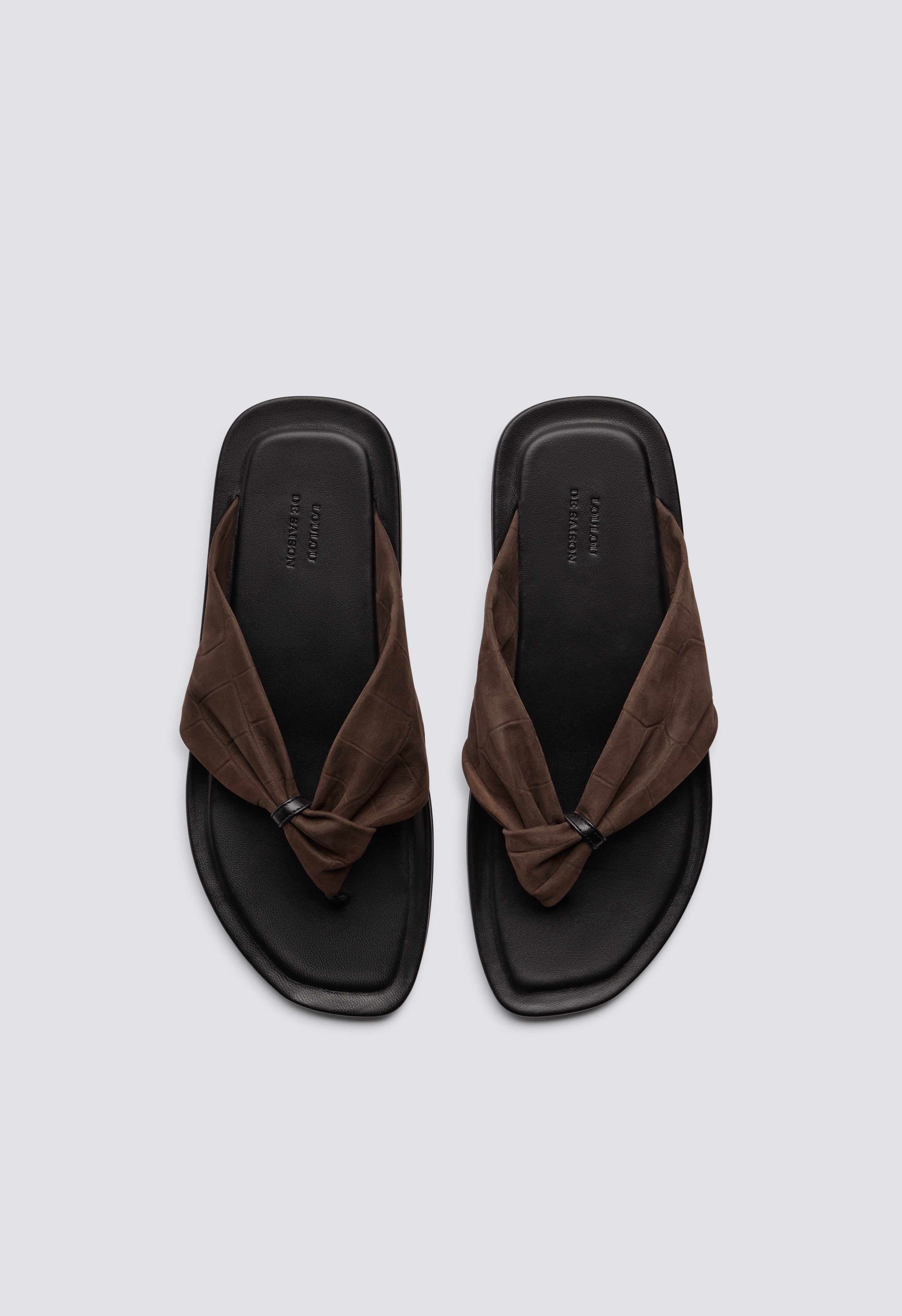 AKIN Embossed nubuck leather sandals