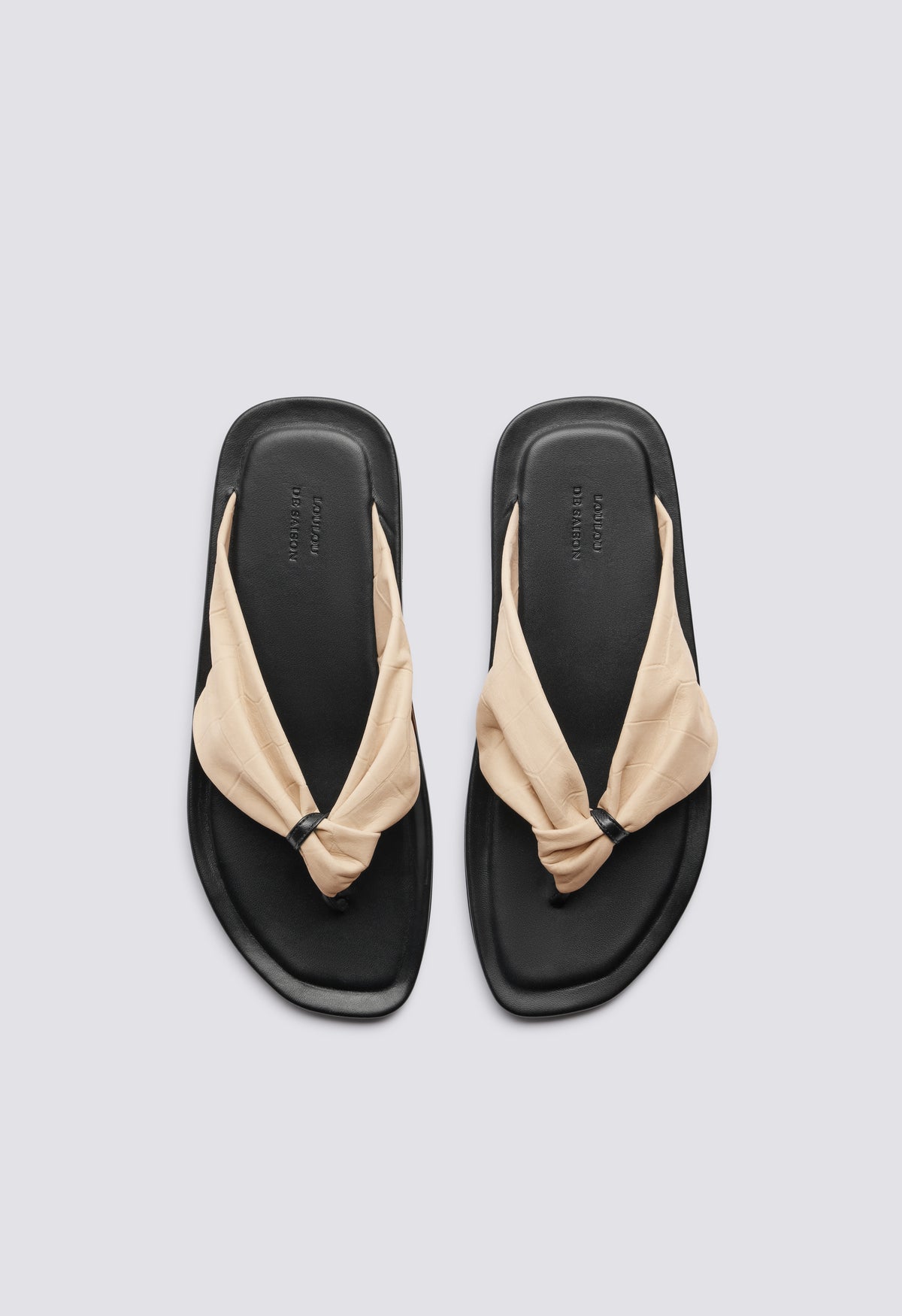 AKIN Embossed nubuck leather sandals