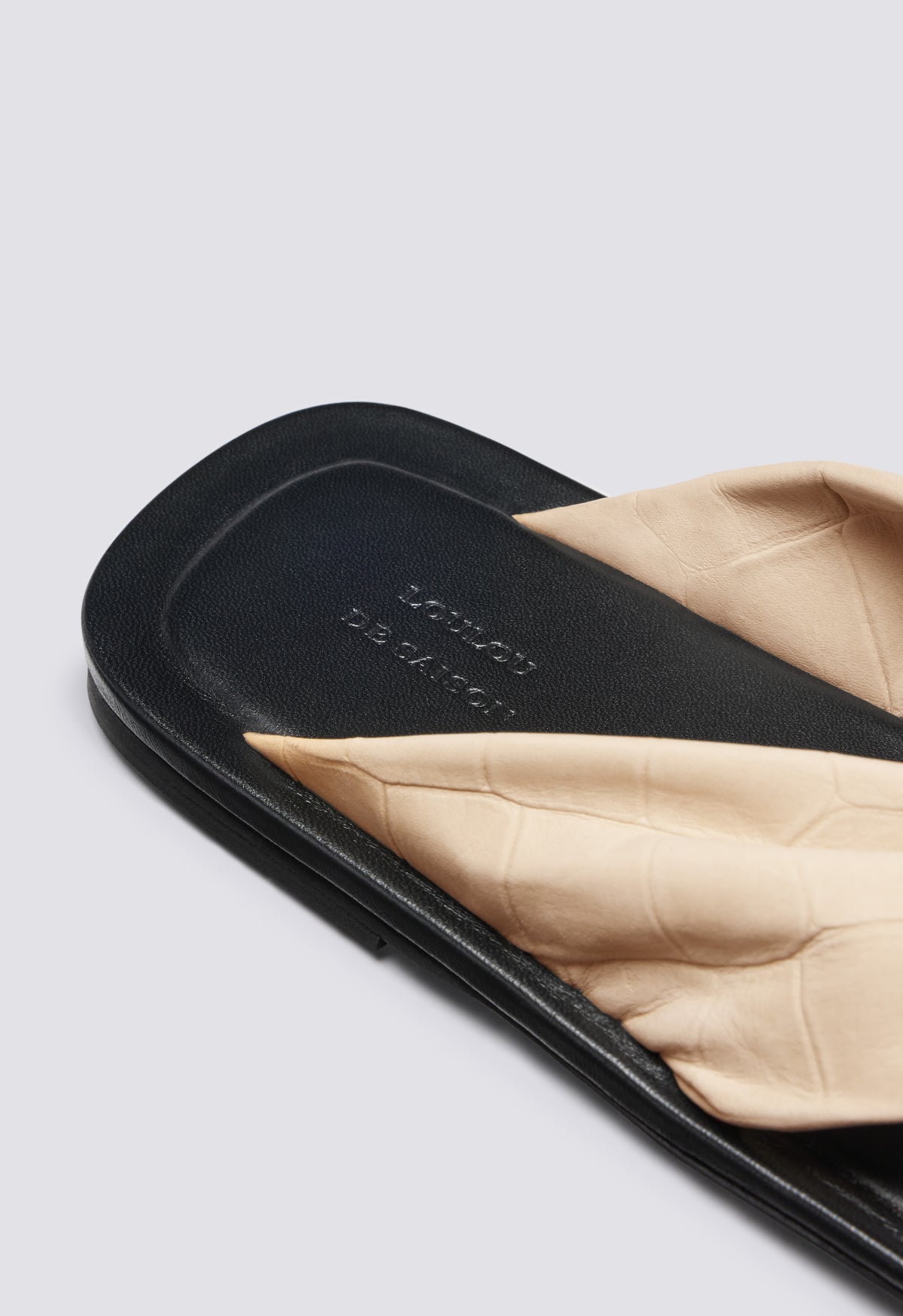 AKIN Embossed nubuck leather sandals
