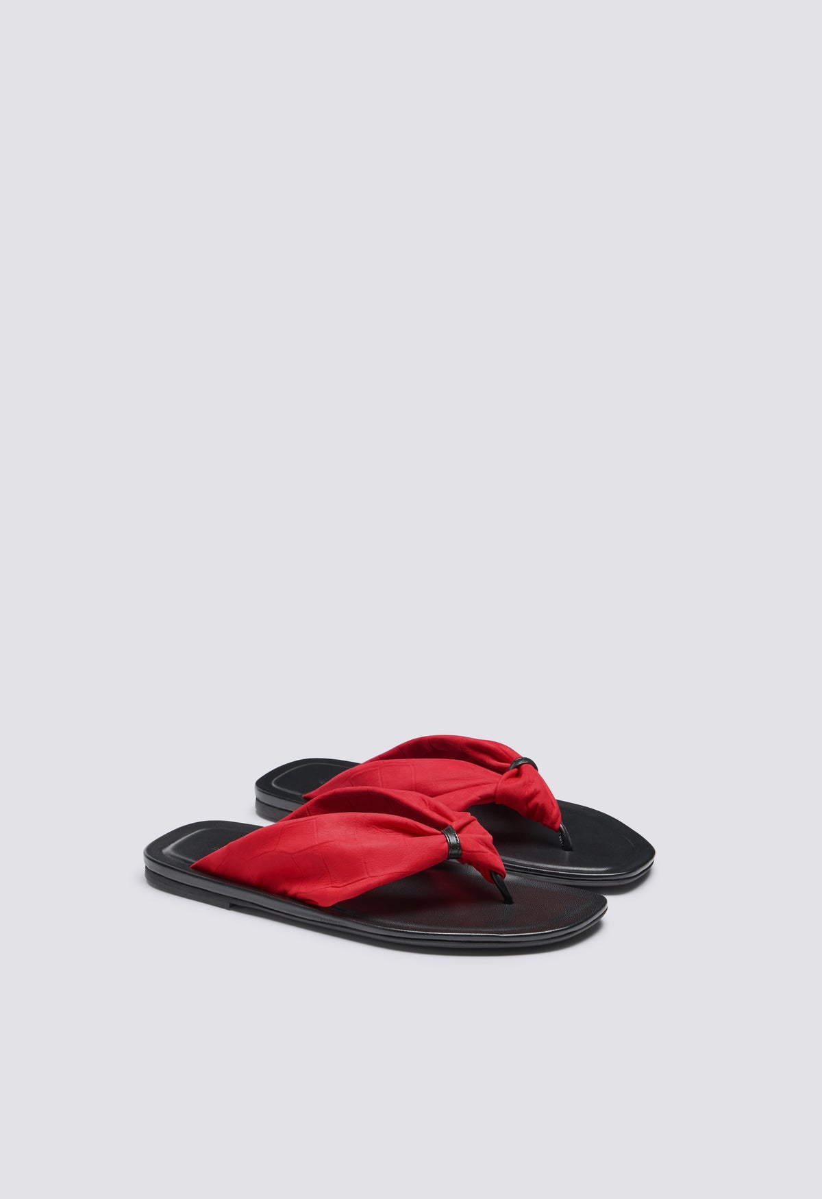 AKIN Embossed nubuck leather sandals