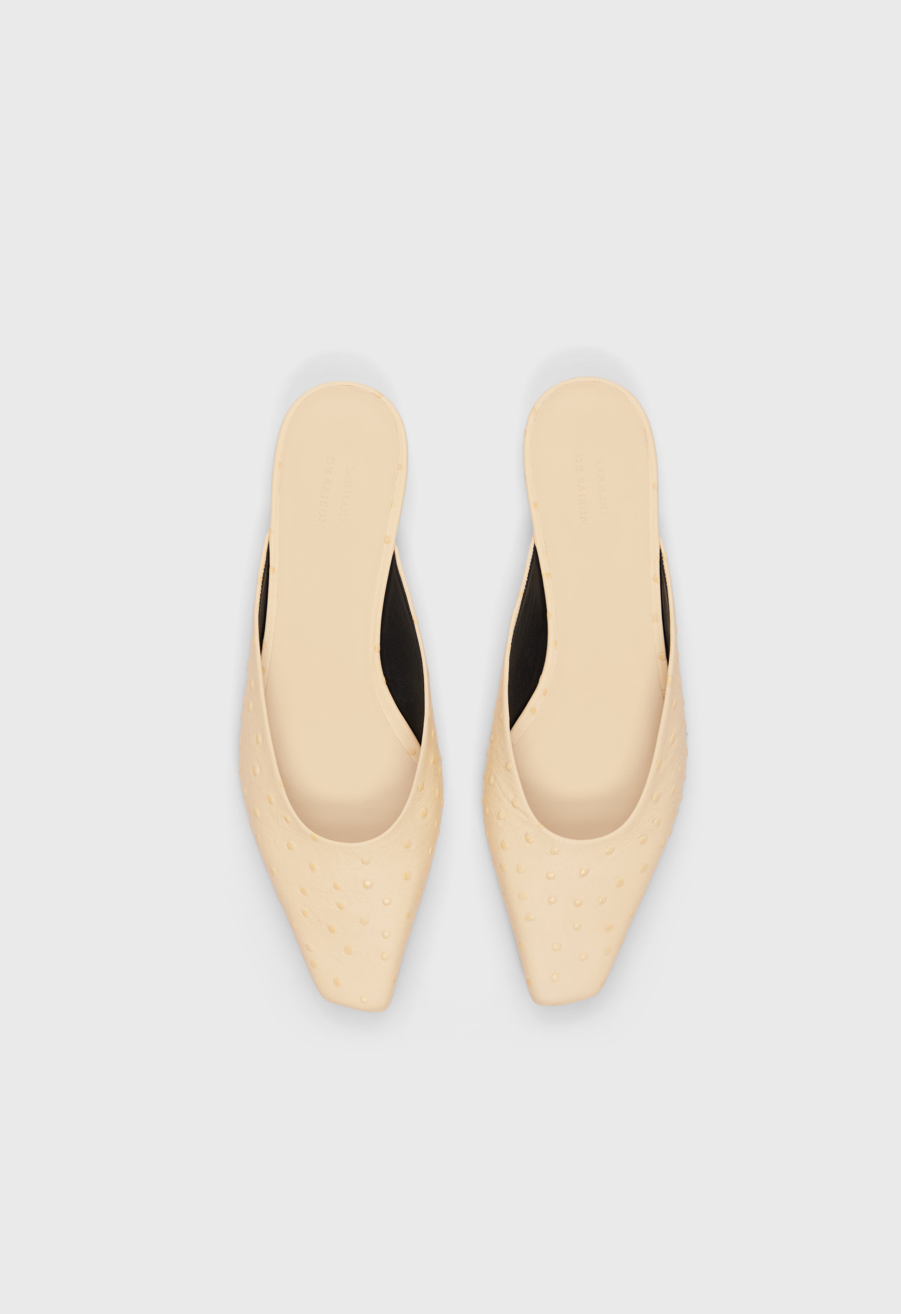 ALIX Ostrich-effect leather mules