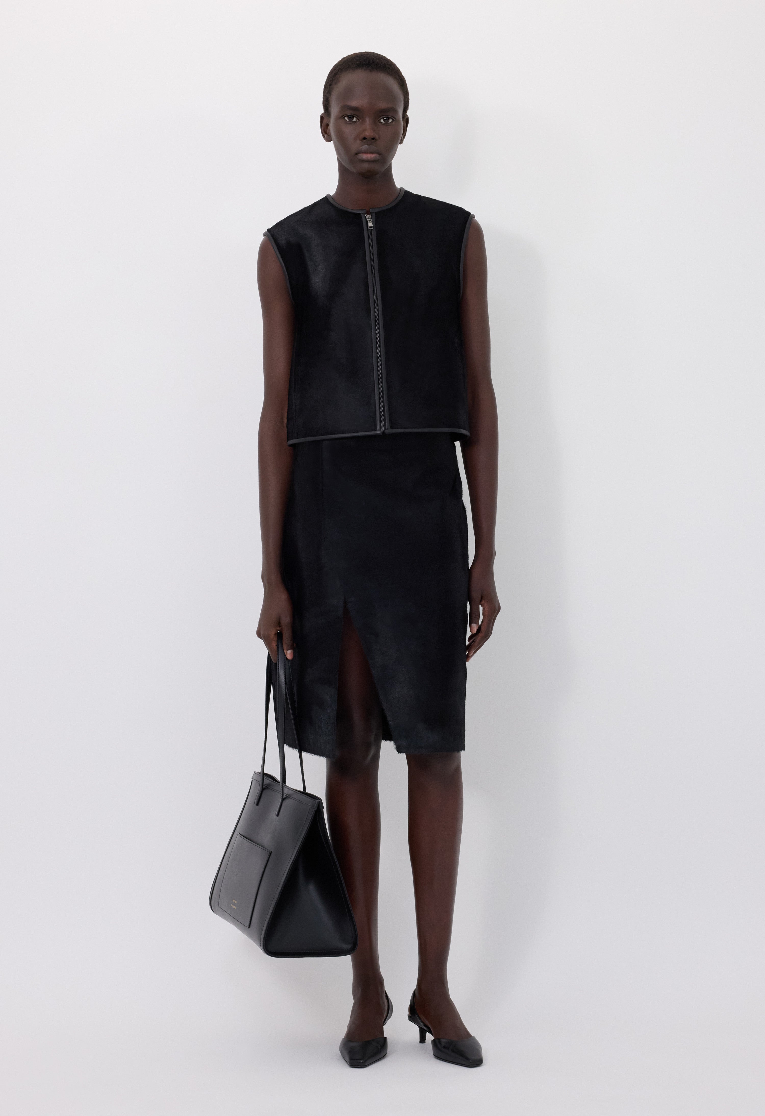 AMPAS Pony-effect leather vest