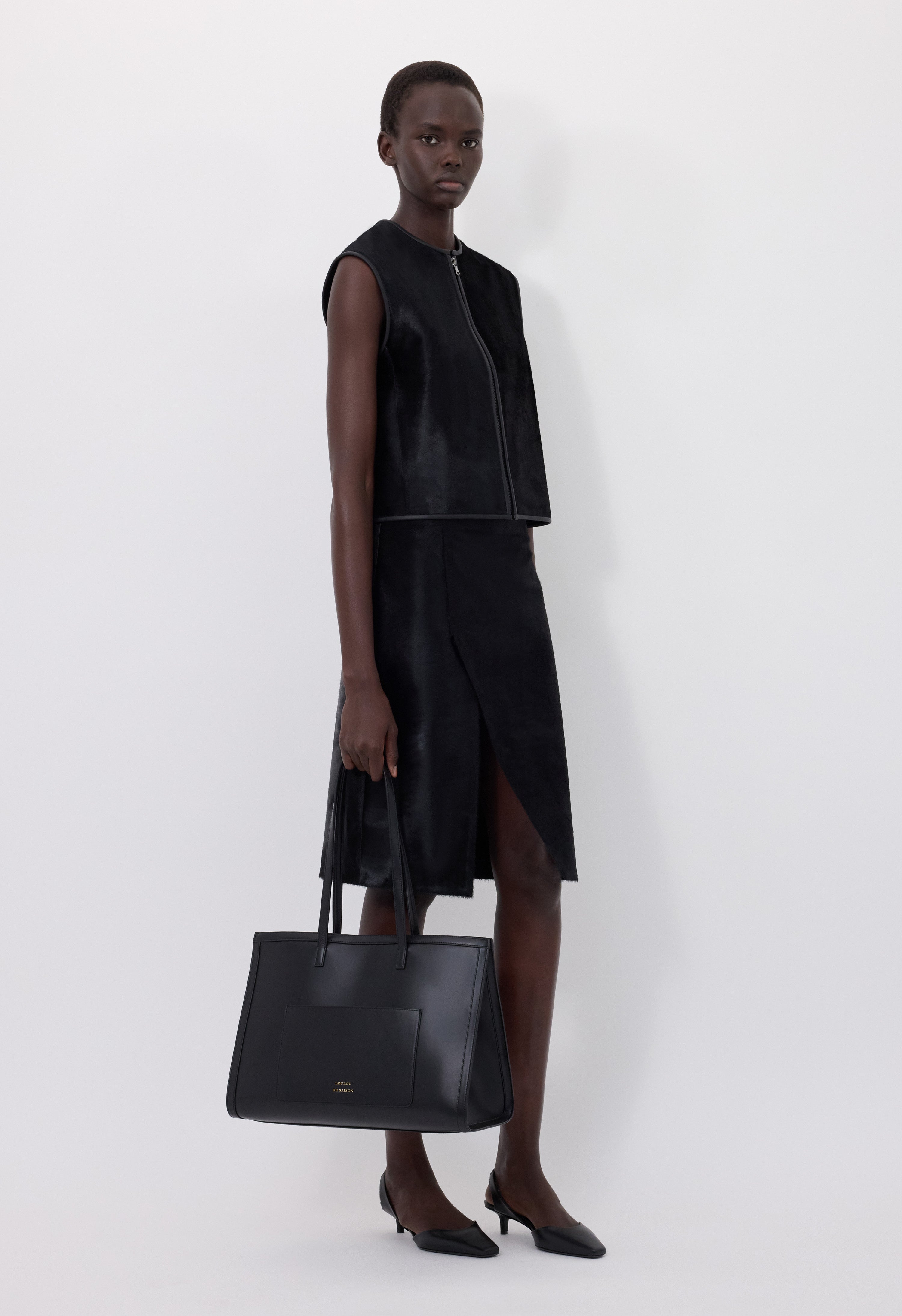 AMPAS Pony-effect leather vest