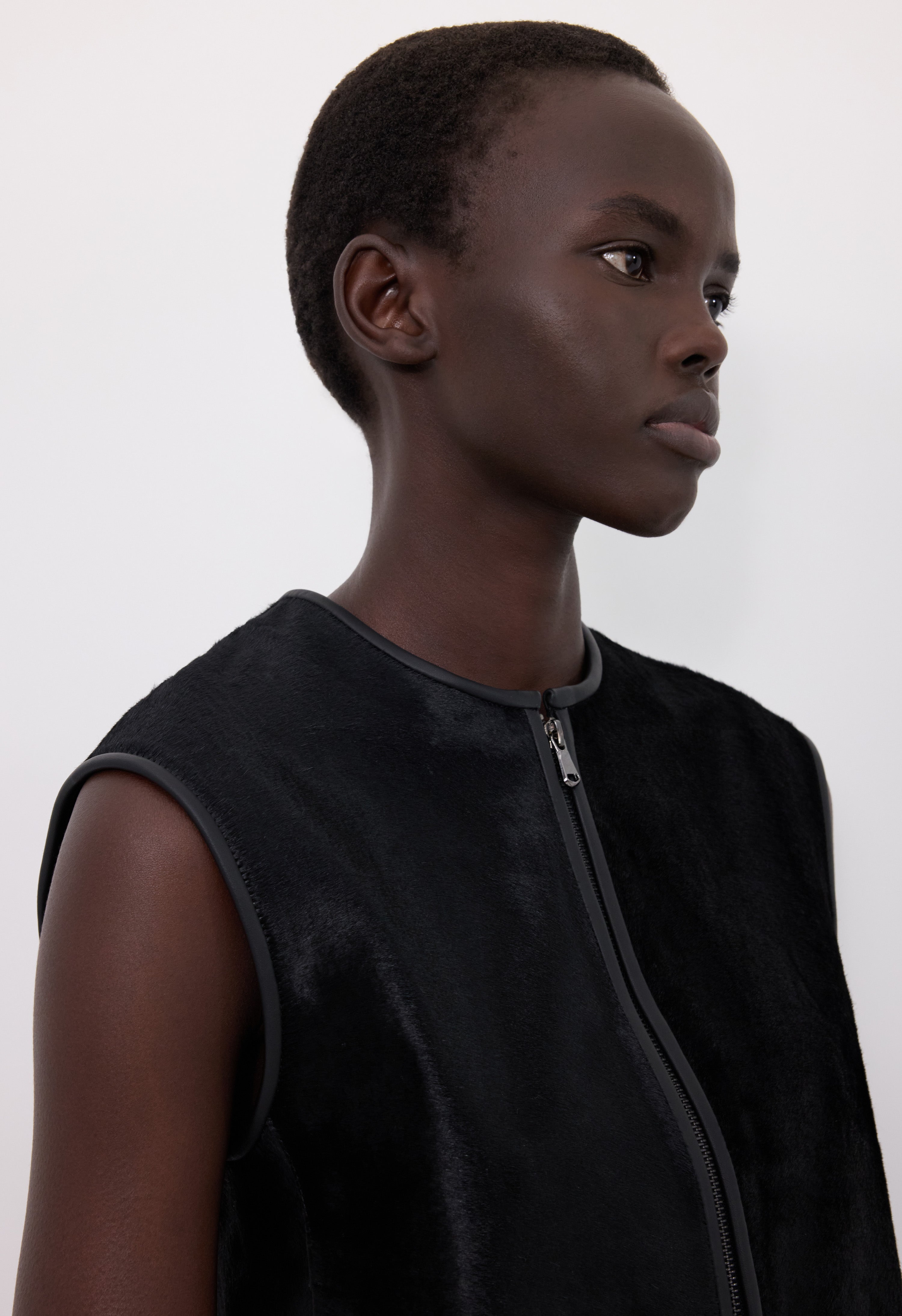 AMPAS Pony-effect leather vest