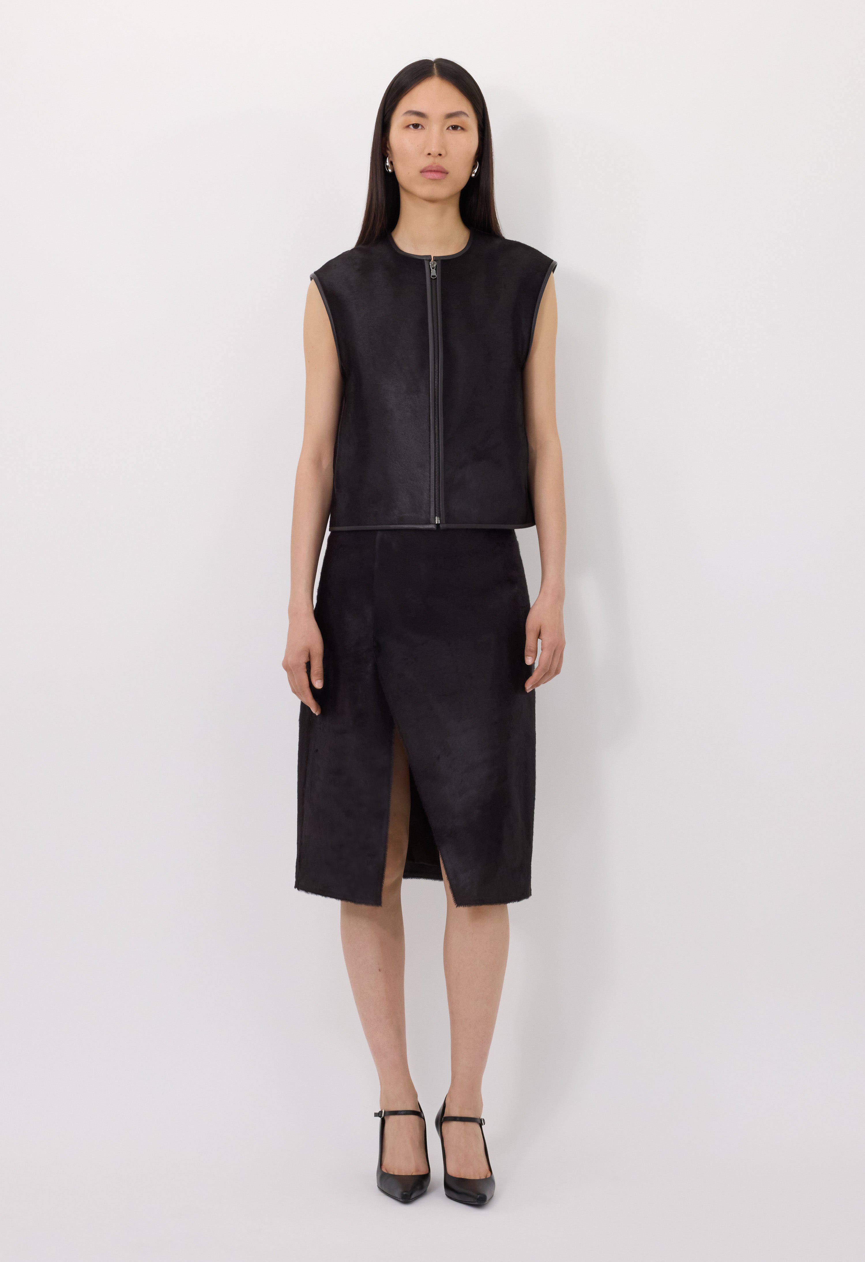 AMPAS Pony-effect leather vest