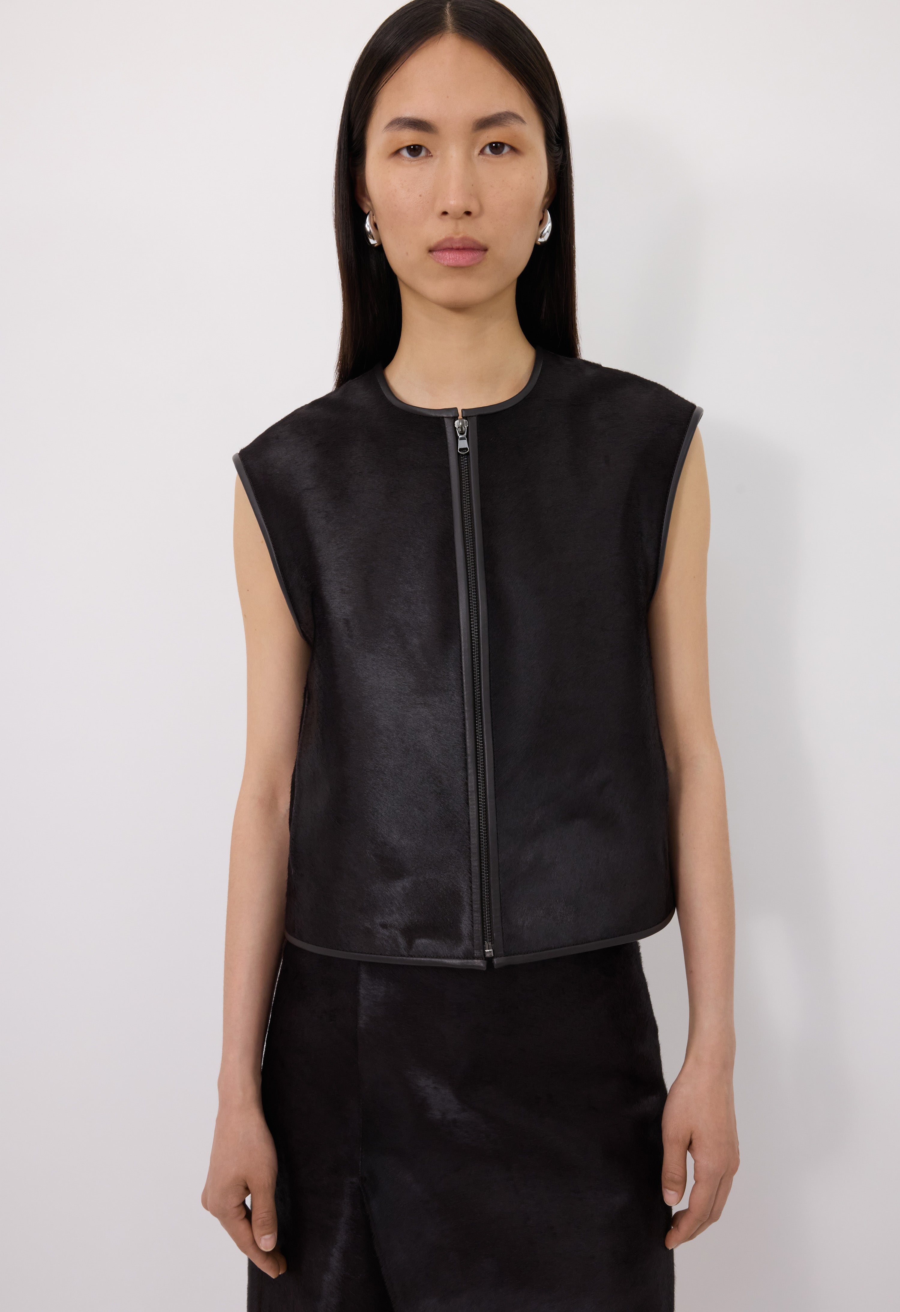 AMPAS Pony-effect leather vest