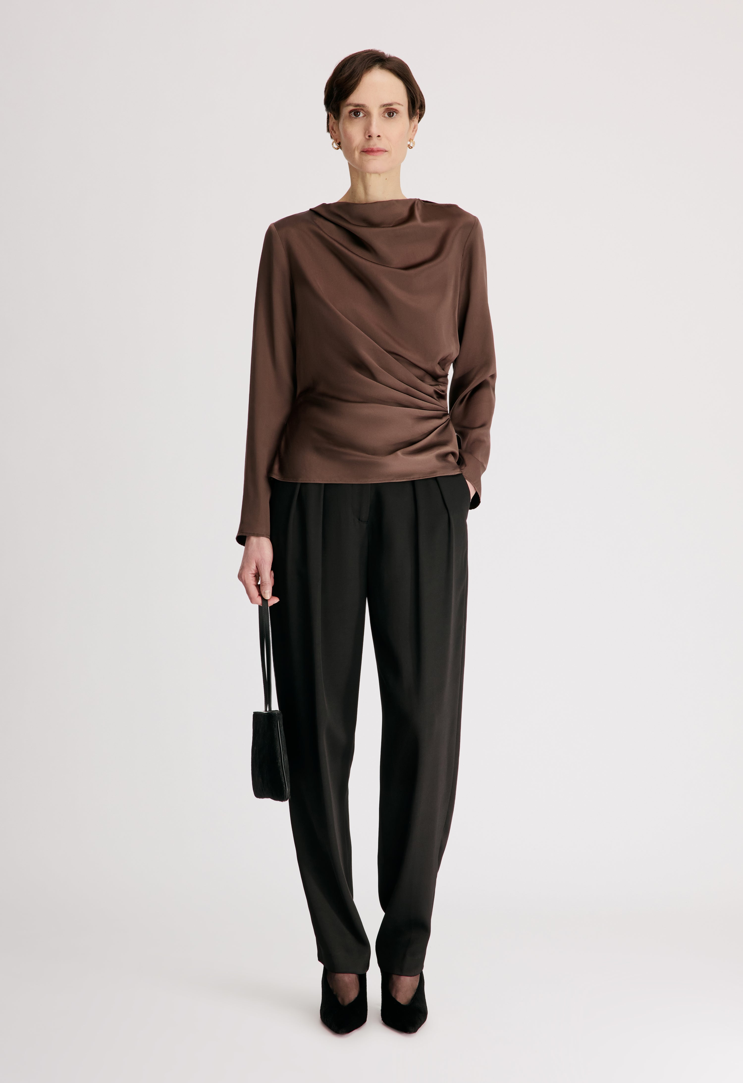 ANYA Draped satin top