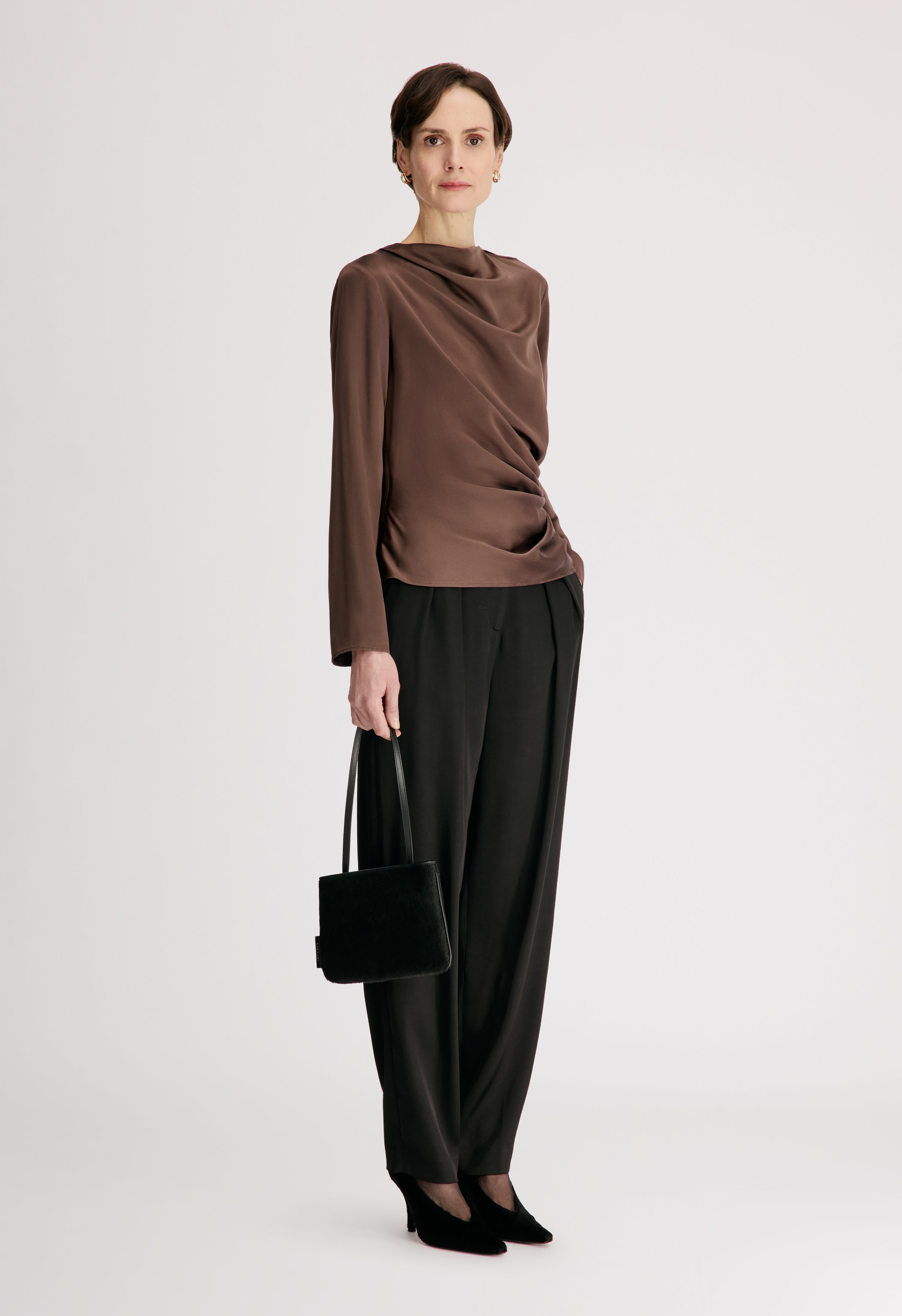 ANYA Draped satin top