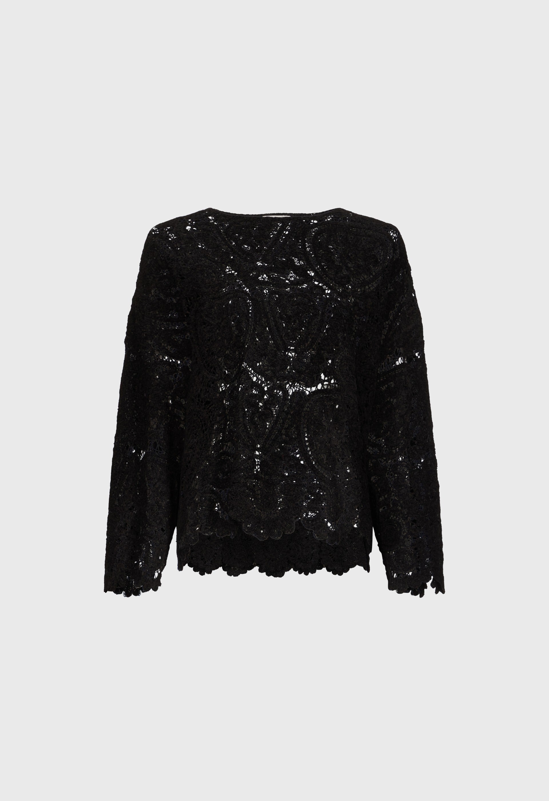 AROLD Velvet silk crochet sweater