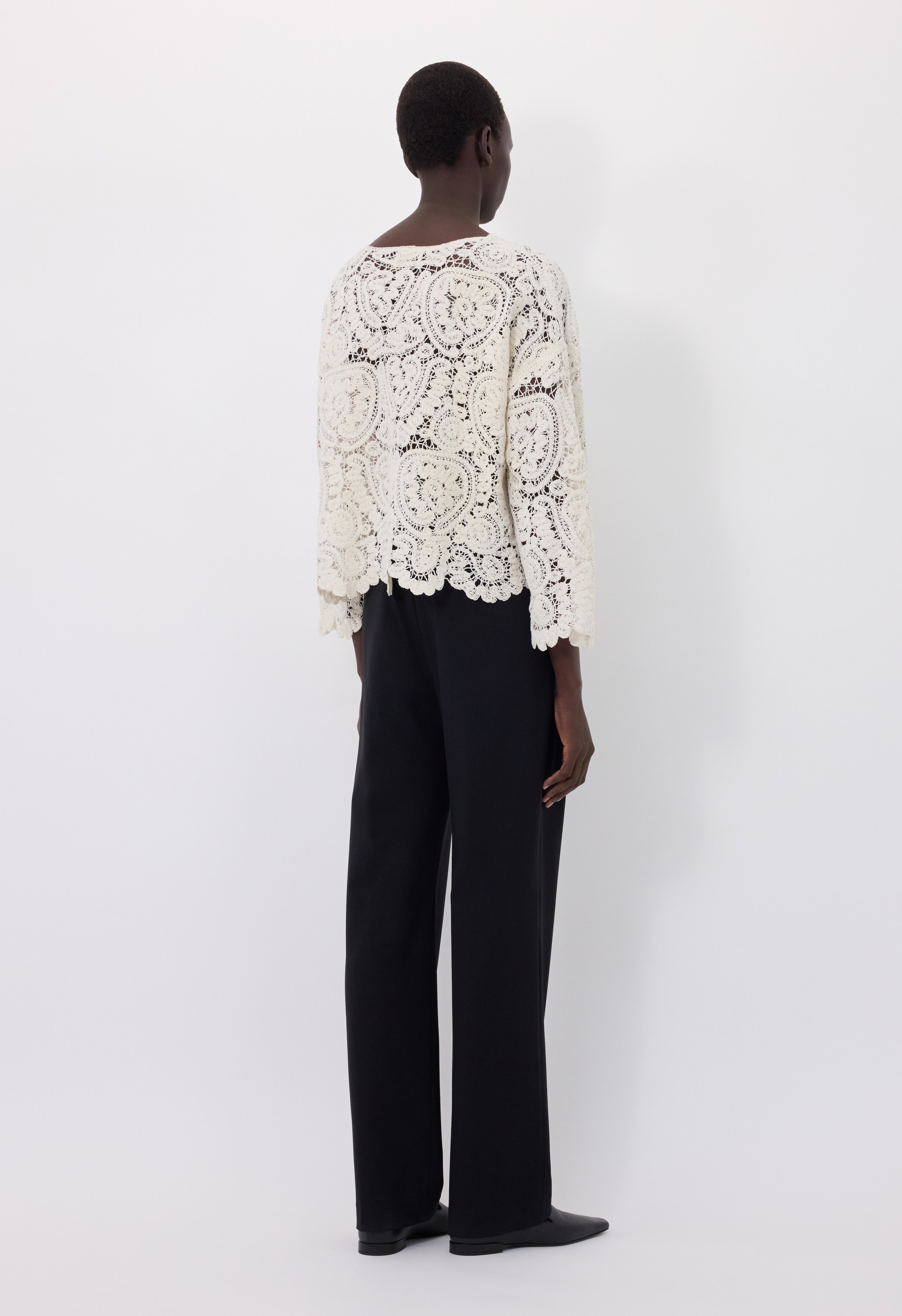 AROLD Velvet silk crochet sweater