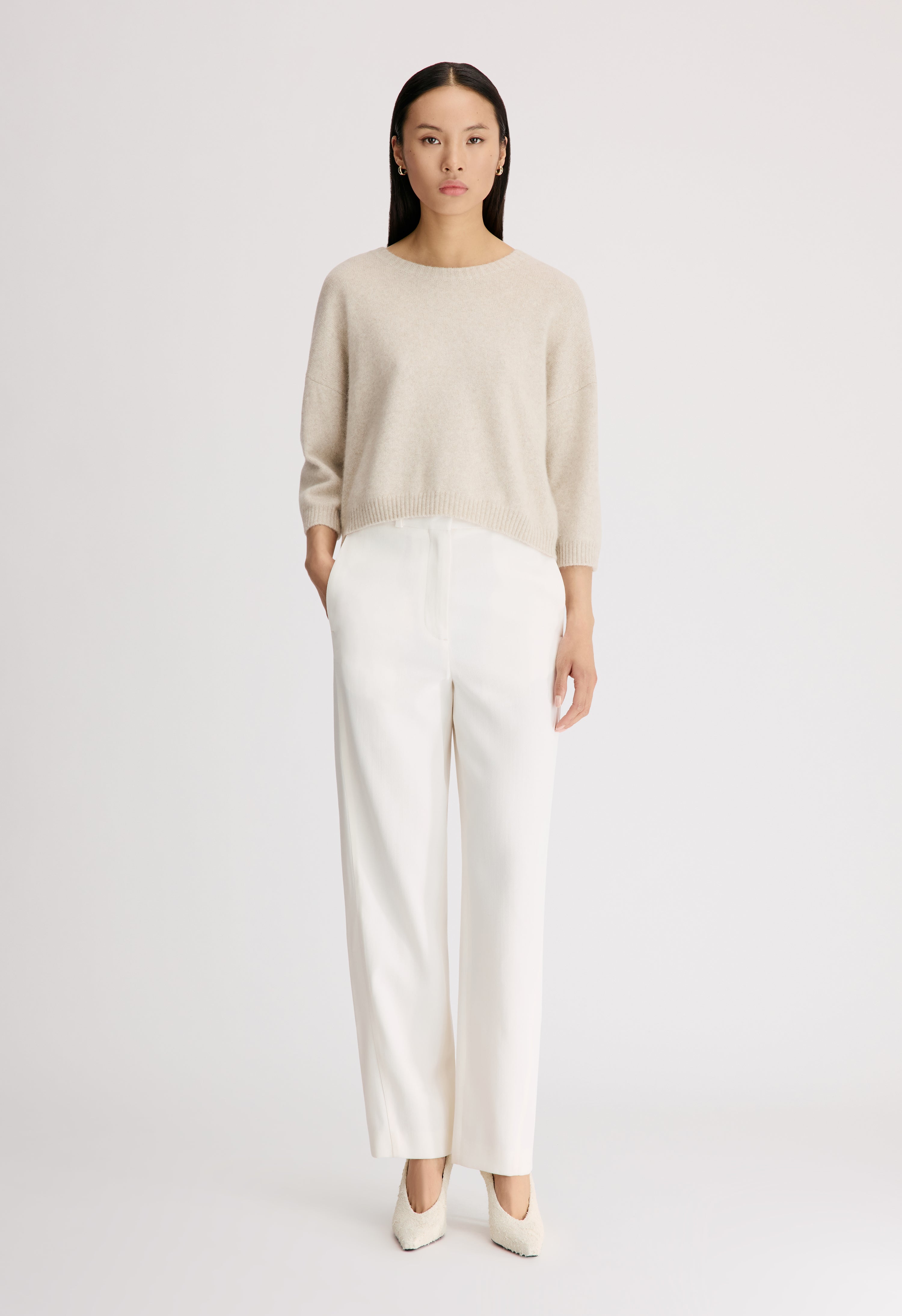 AZALI 3/4 sleeves yak blend sweater