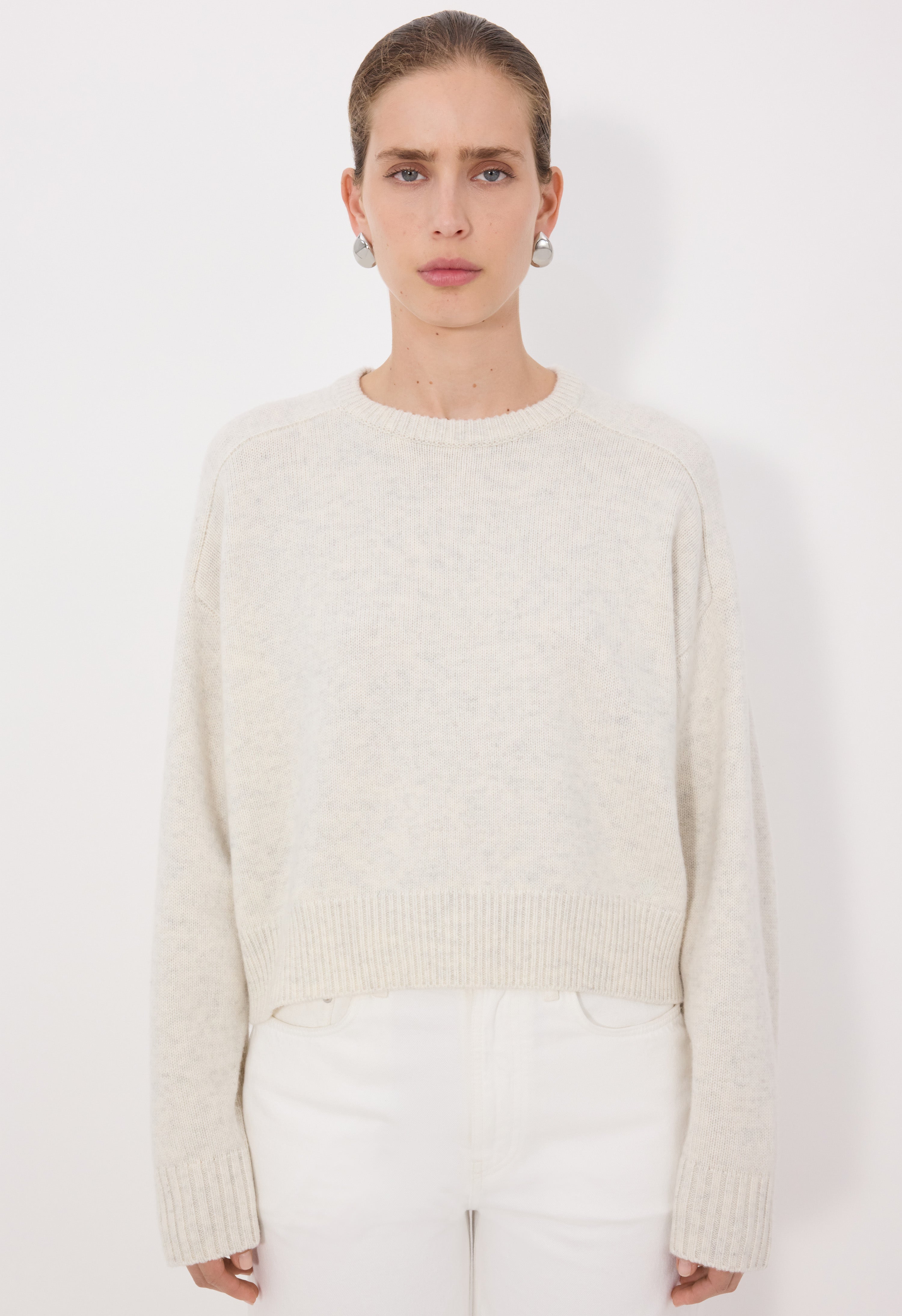 BRUZZI LDS Cropped wool cashmere sweater