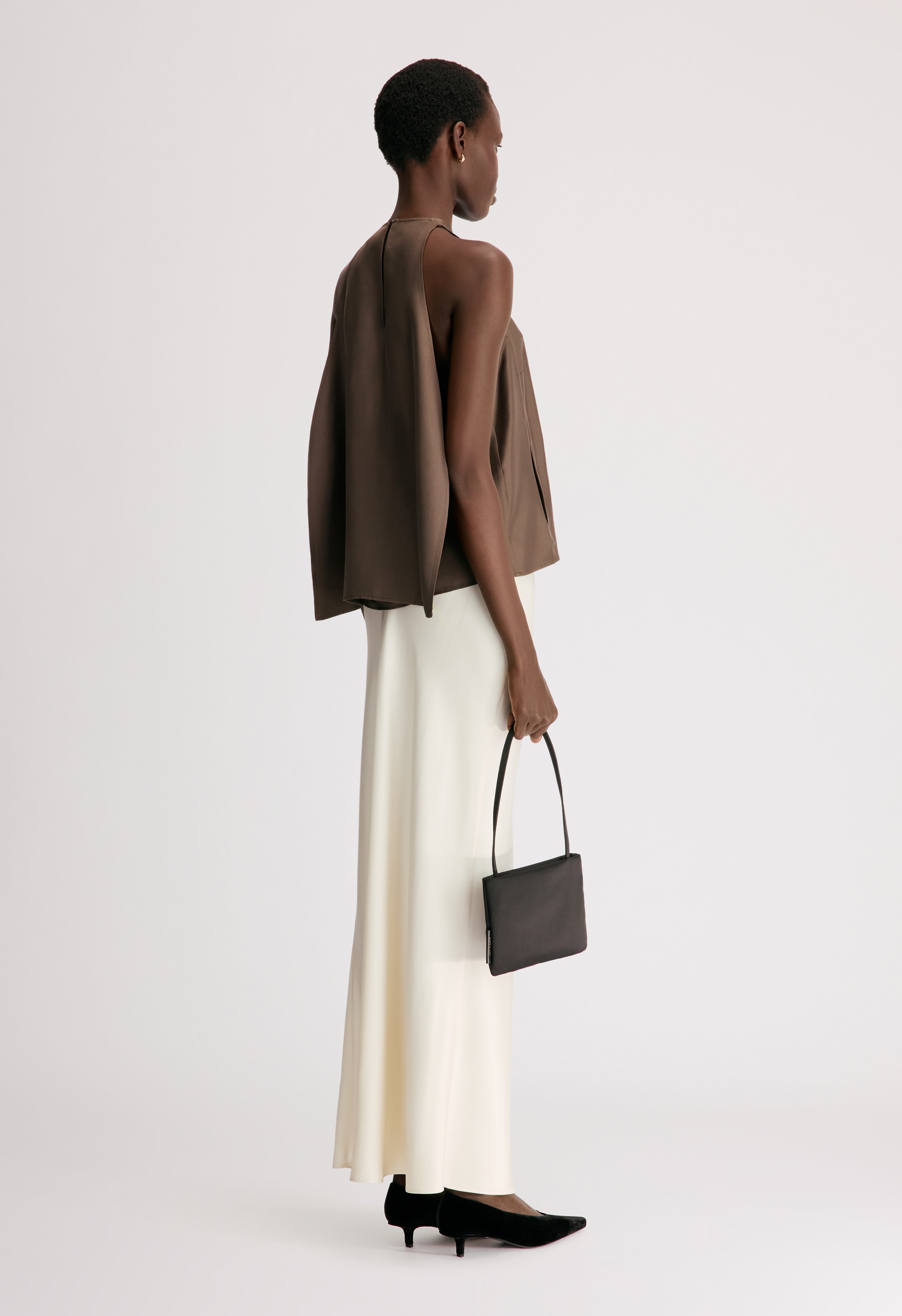 CAMI Silk twill cape top