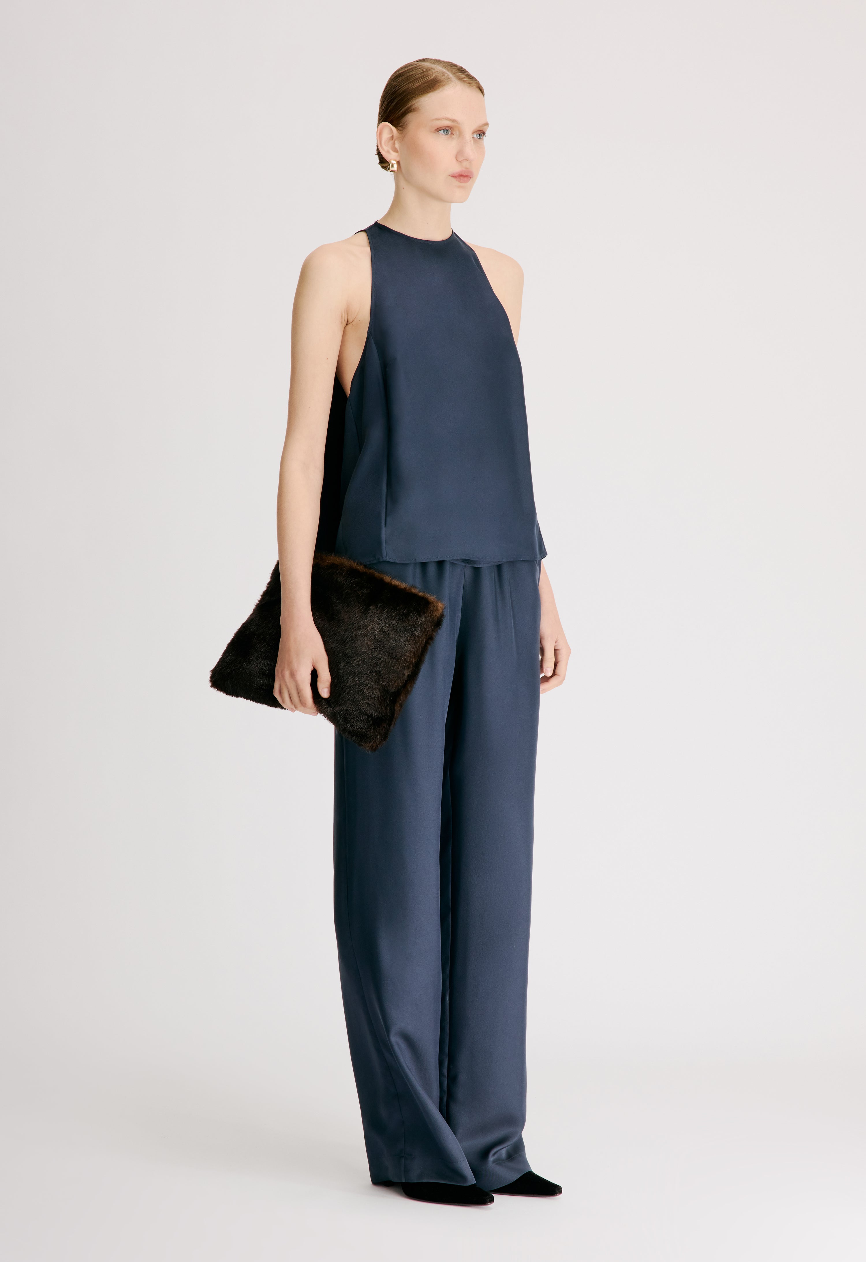 CAMI Silk twill cape top
