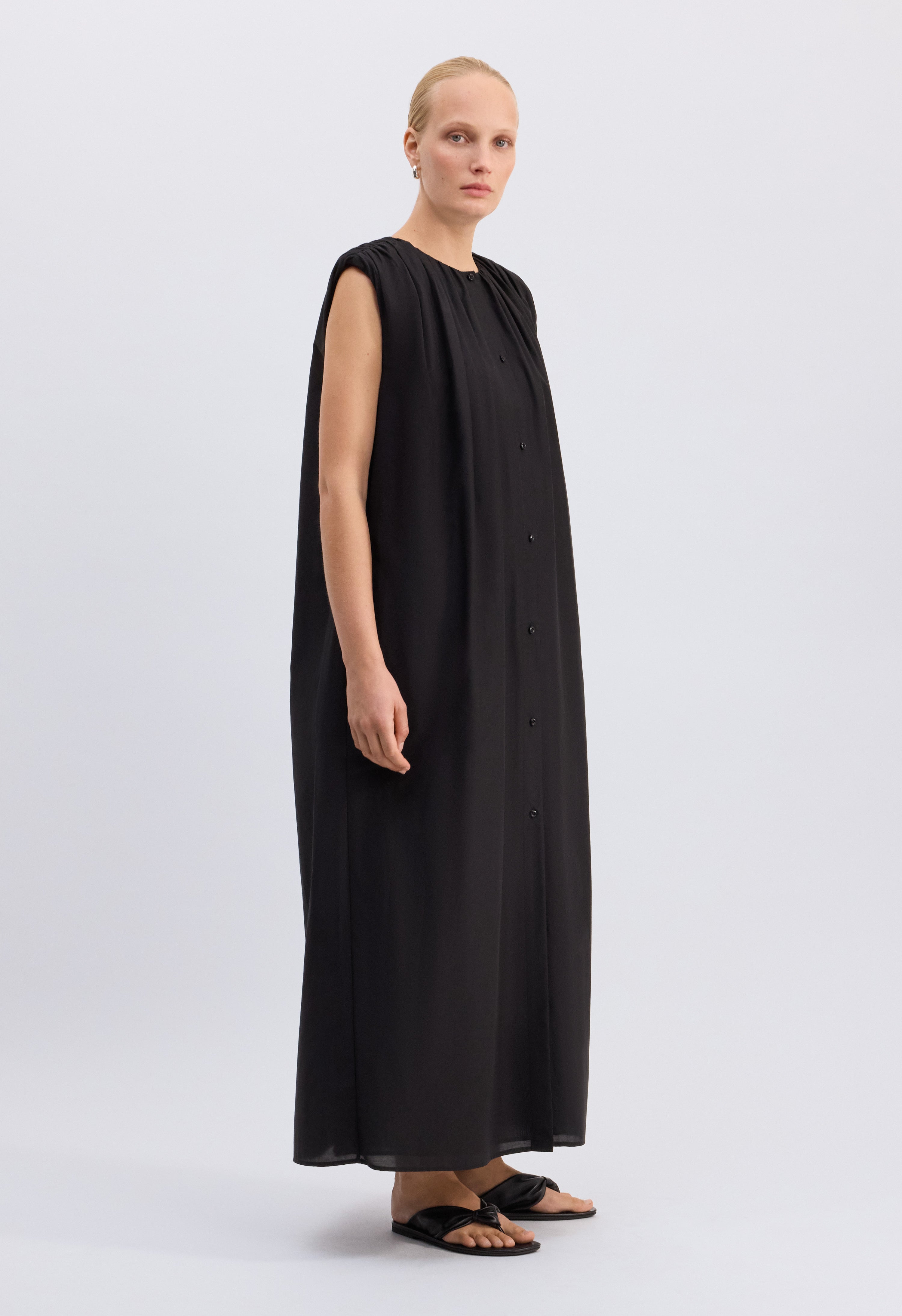 CORA Midi cotton silk voile dress