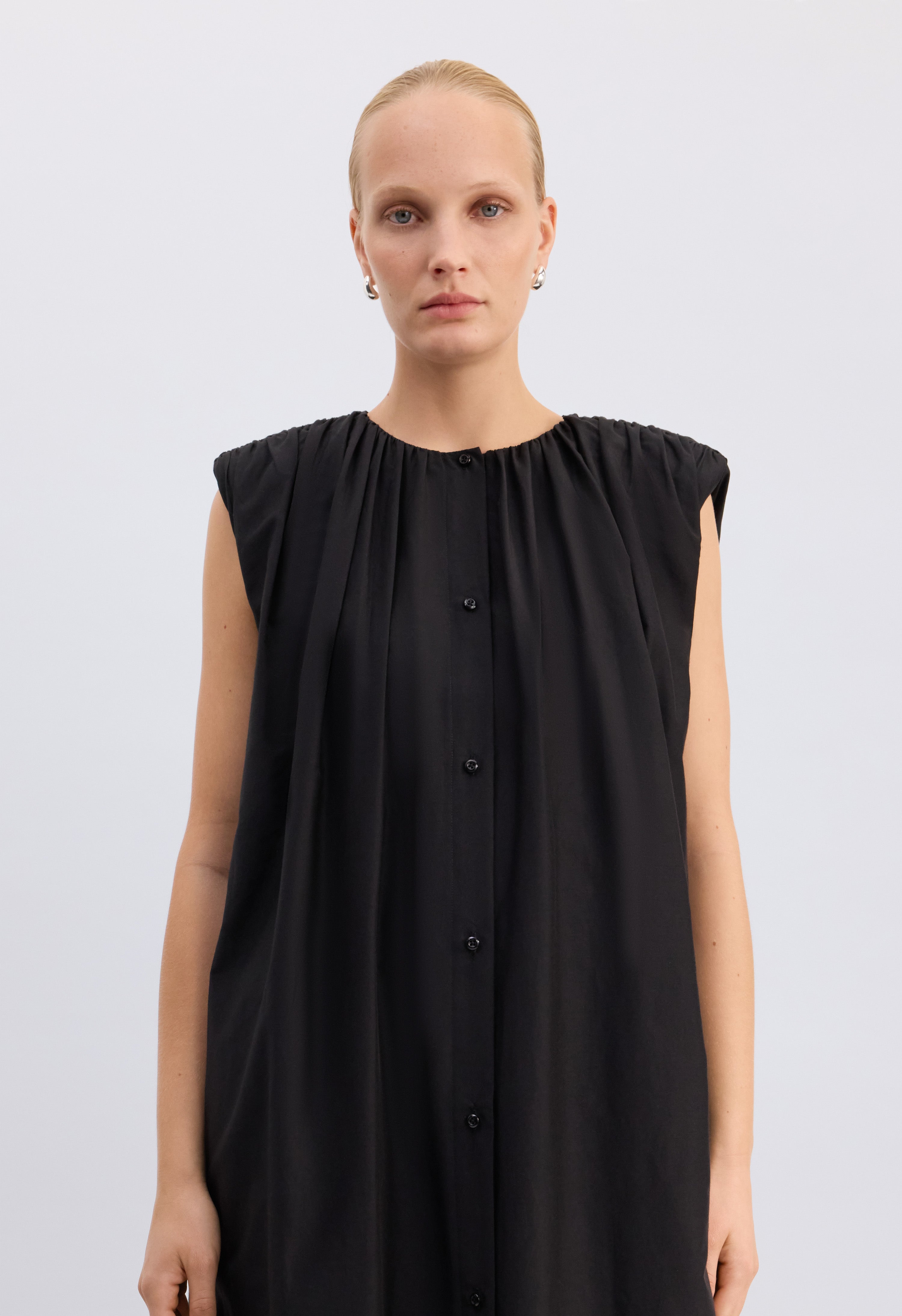 CORA Midi cotton silk voile dress