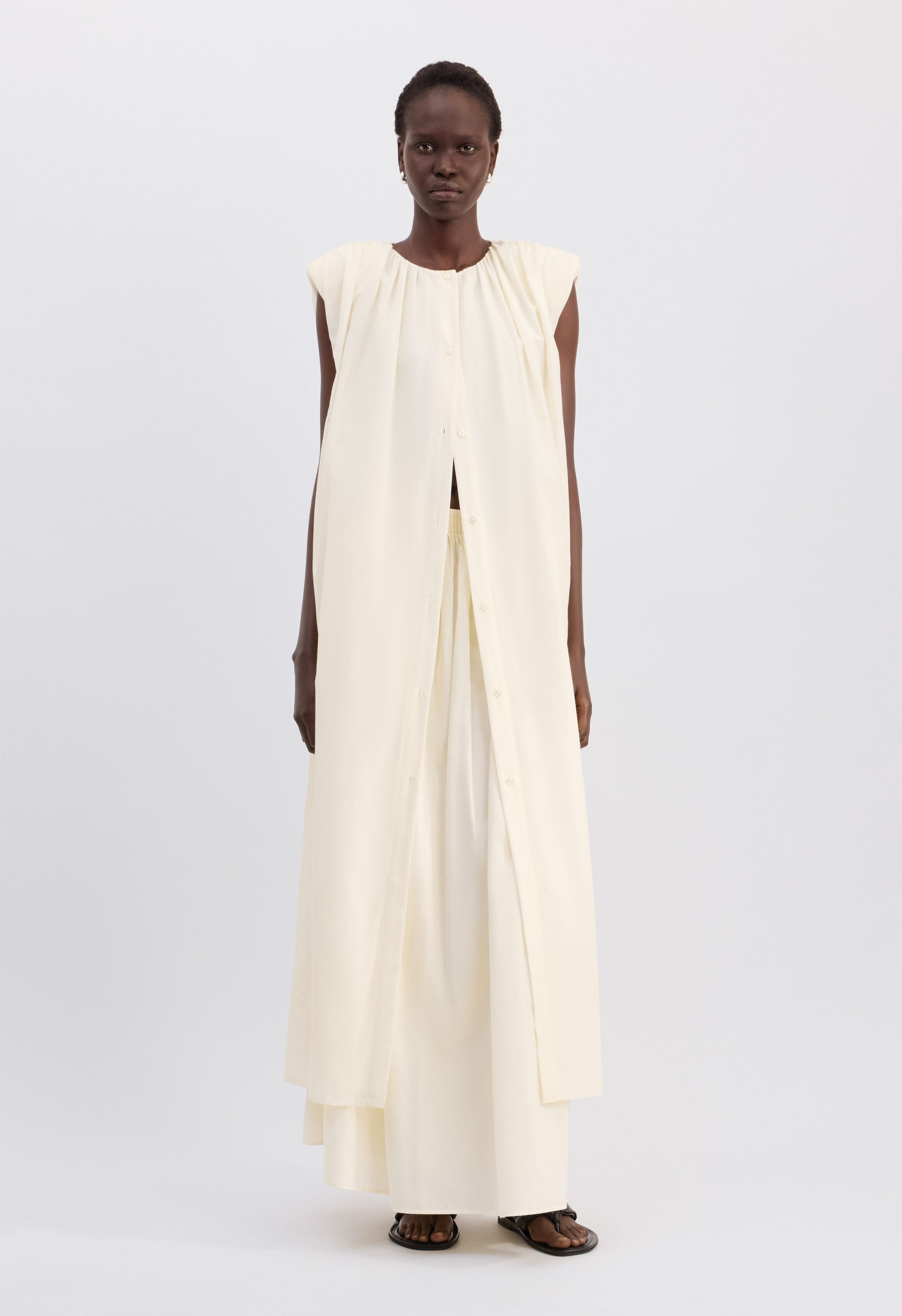 CORA Midi cotton silk voile dress CORA Midi cotton silk voile dress
