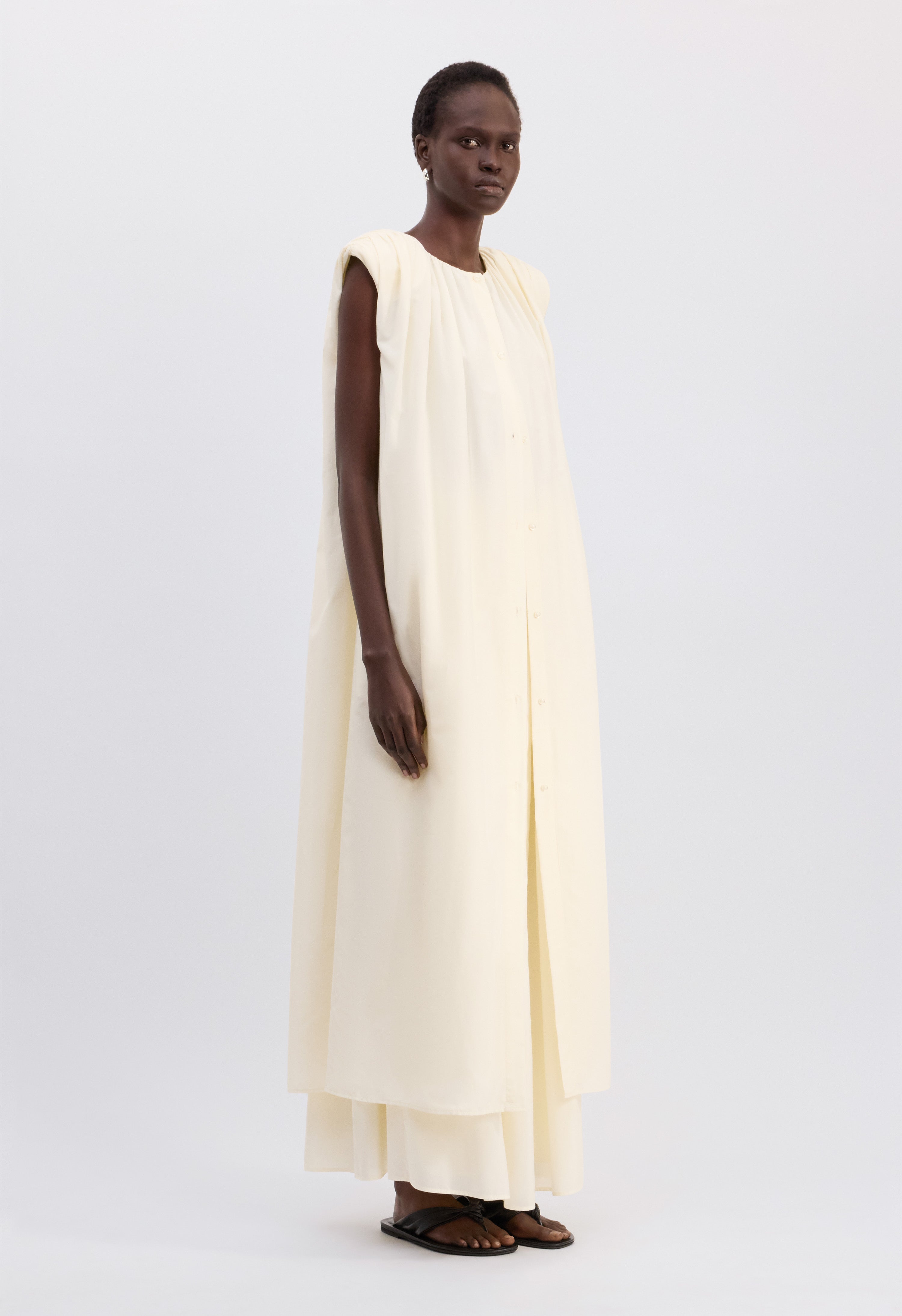 CORA Midi cotton silk voile dress