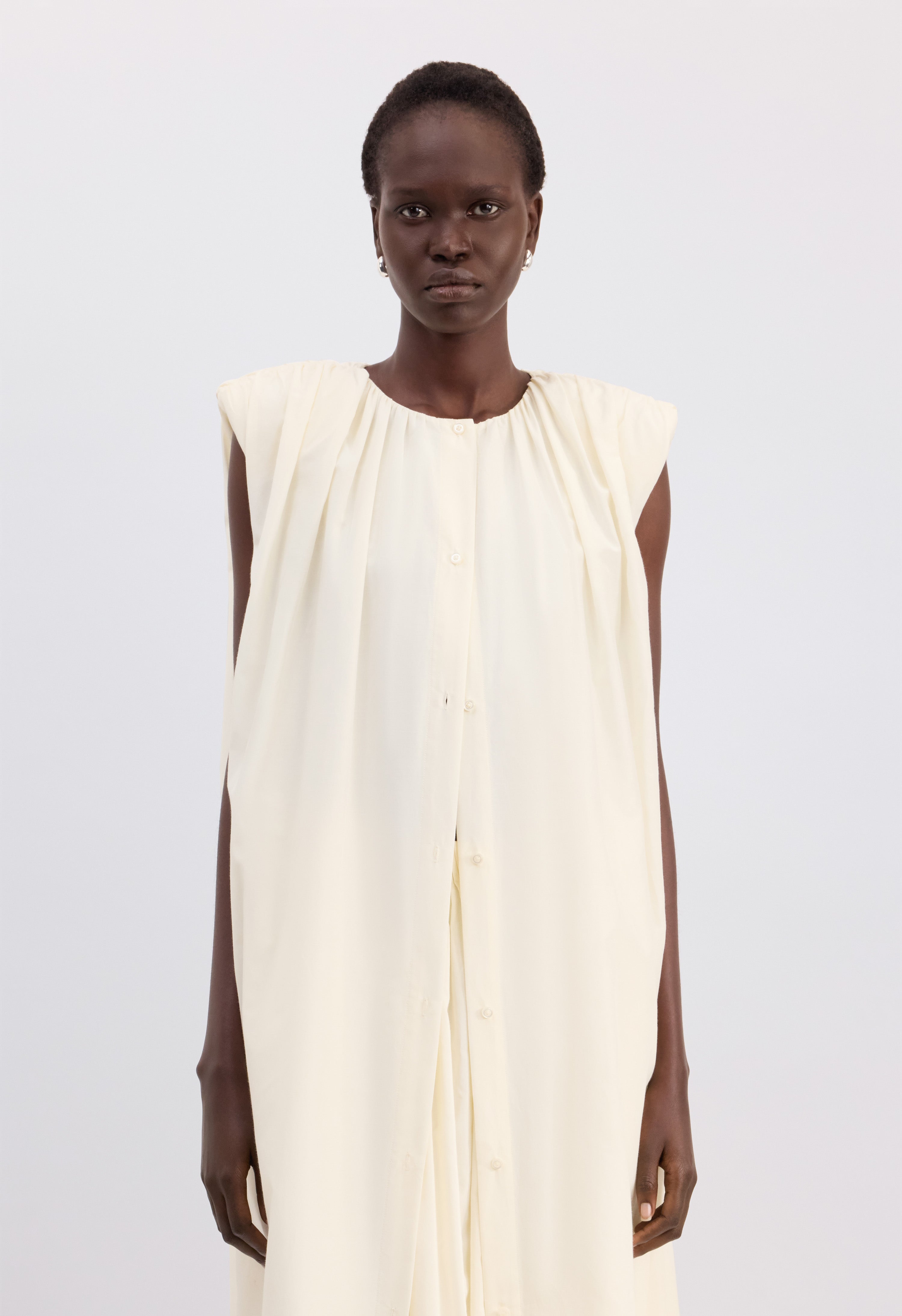 CORA Midi cotton silk voile dress