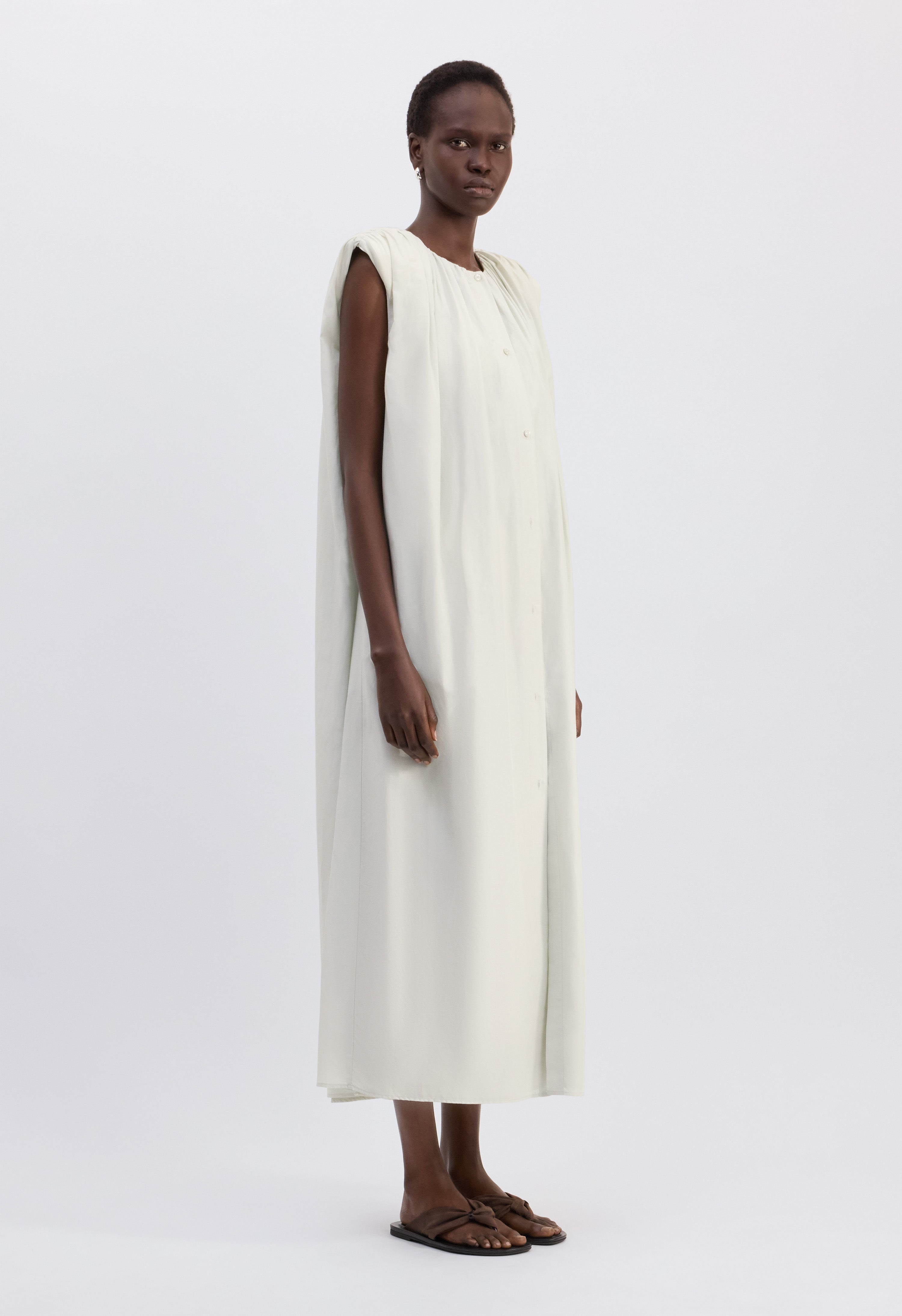 CORA Midi cotton silk voile dress