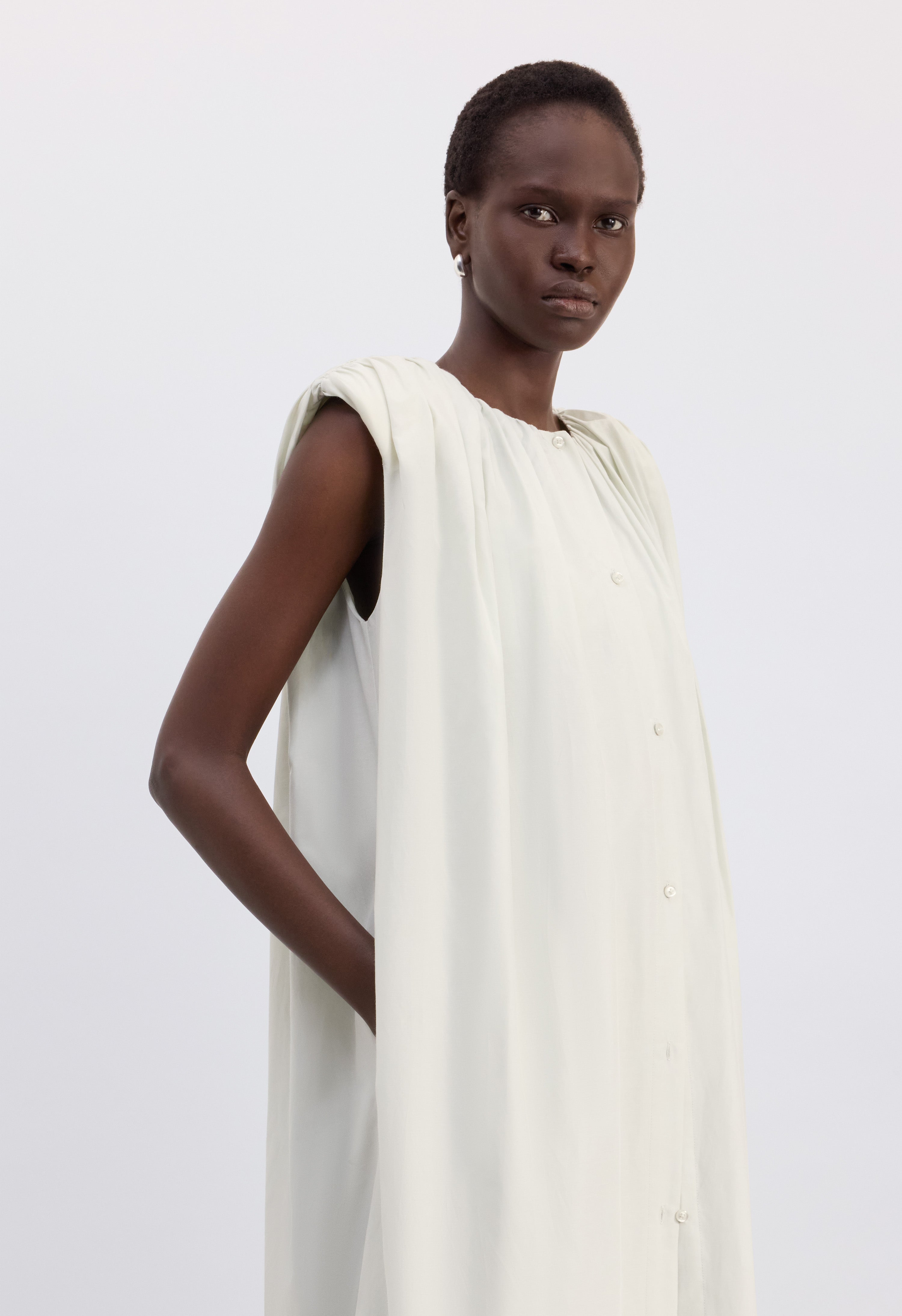CORA Midi cotton silk voile dress