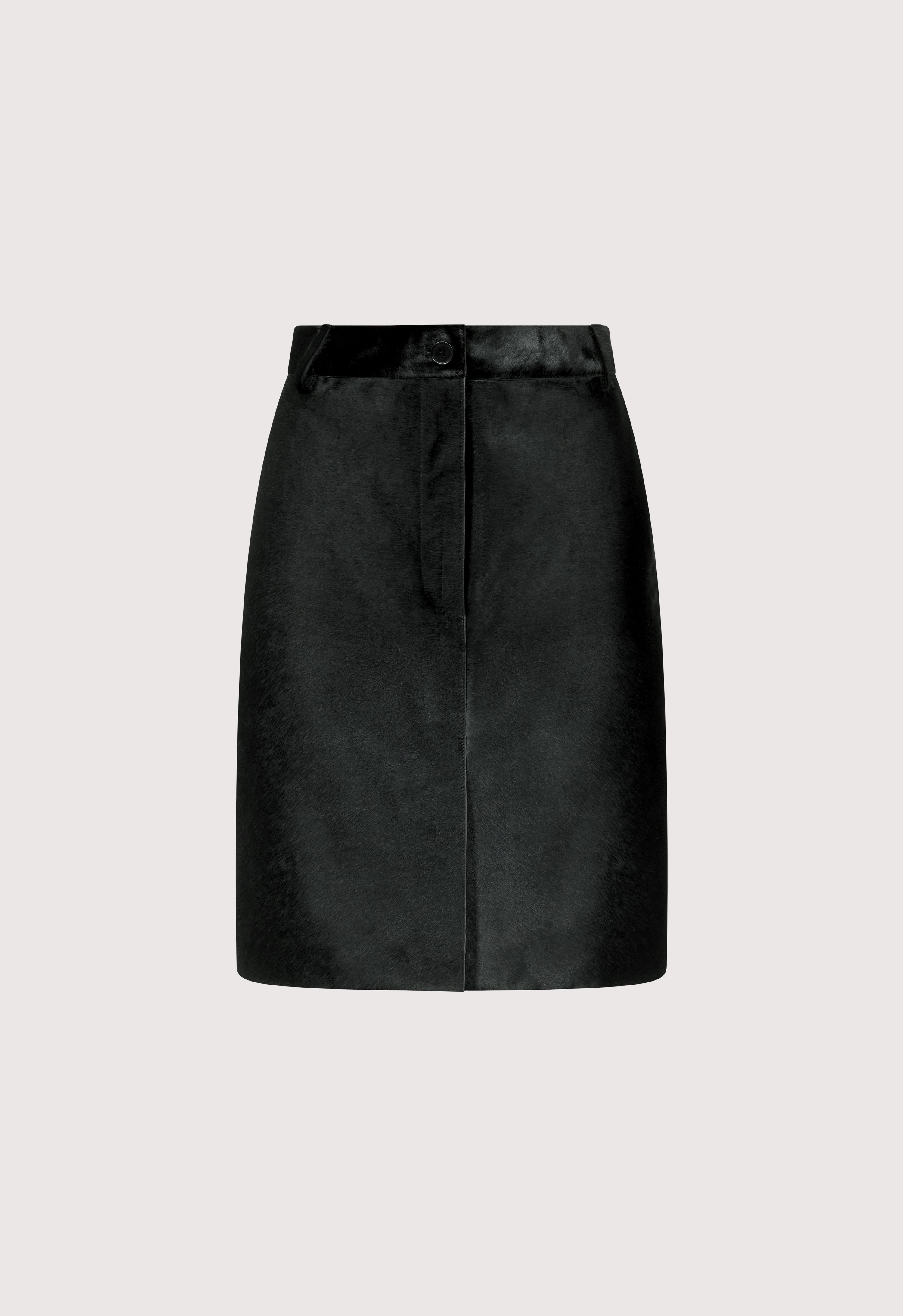 DEBI Pony-effect leather skirt