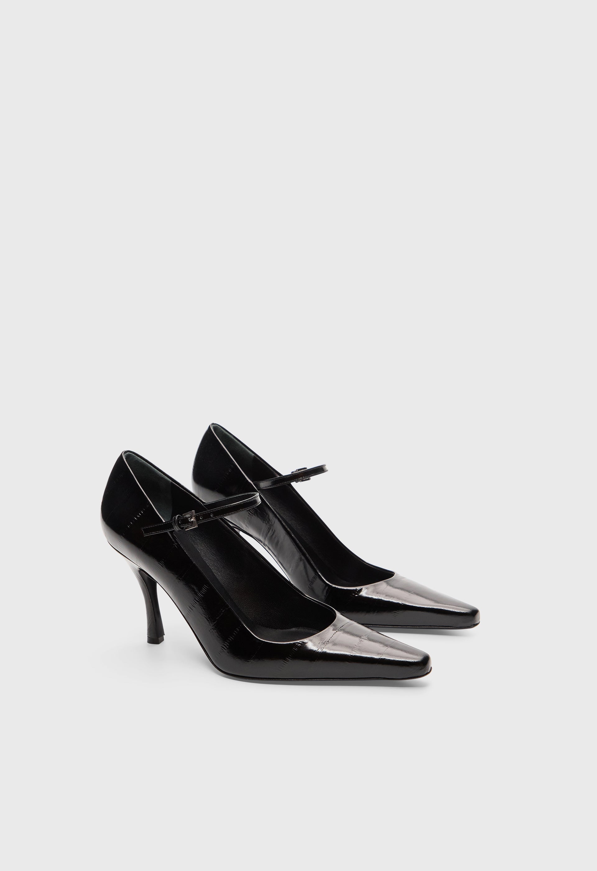 DOLORES Eel-effect leather pumps