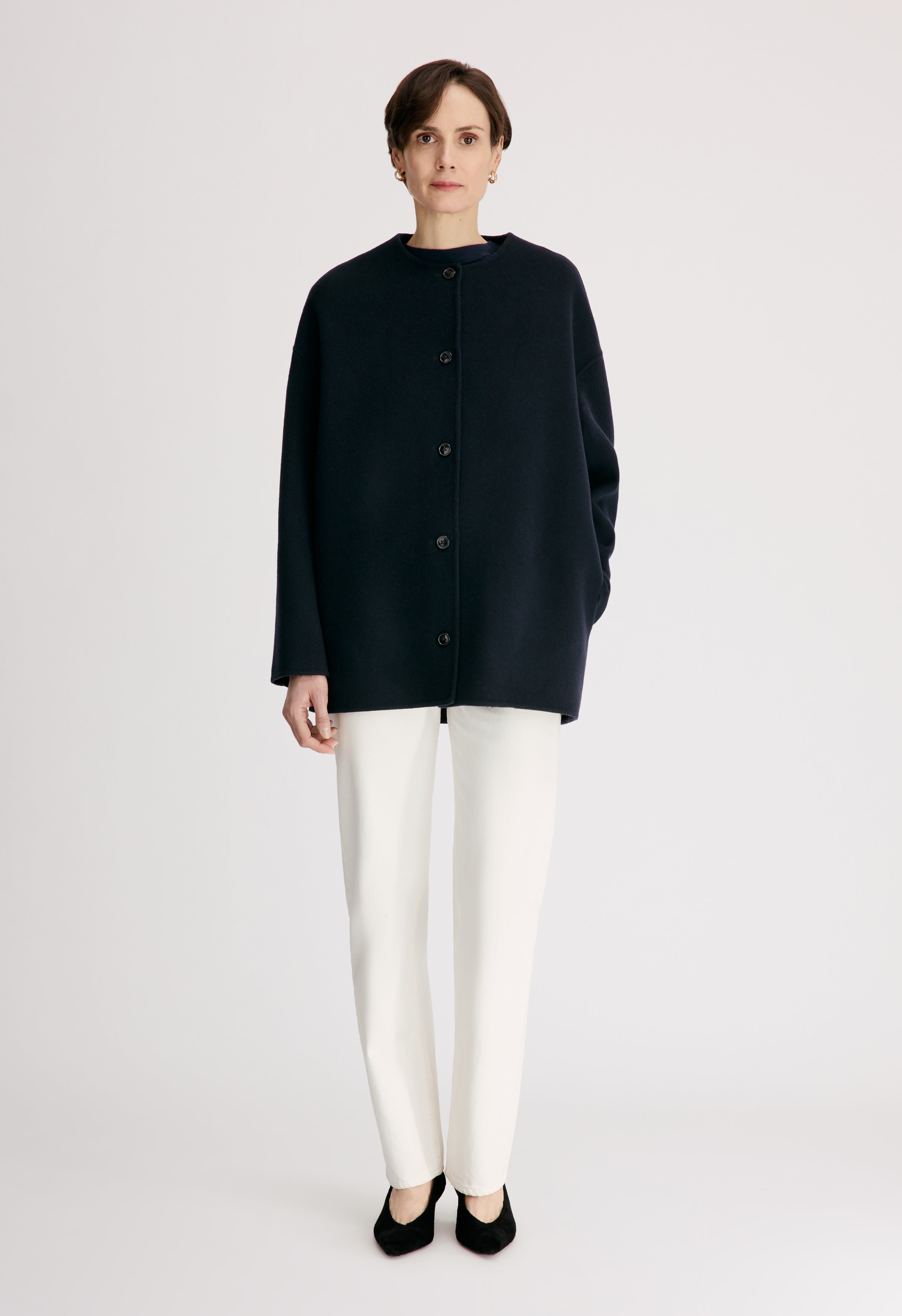 DUNNE LDS Oval-shaped short coat