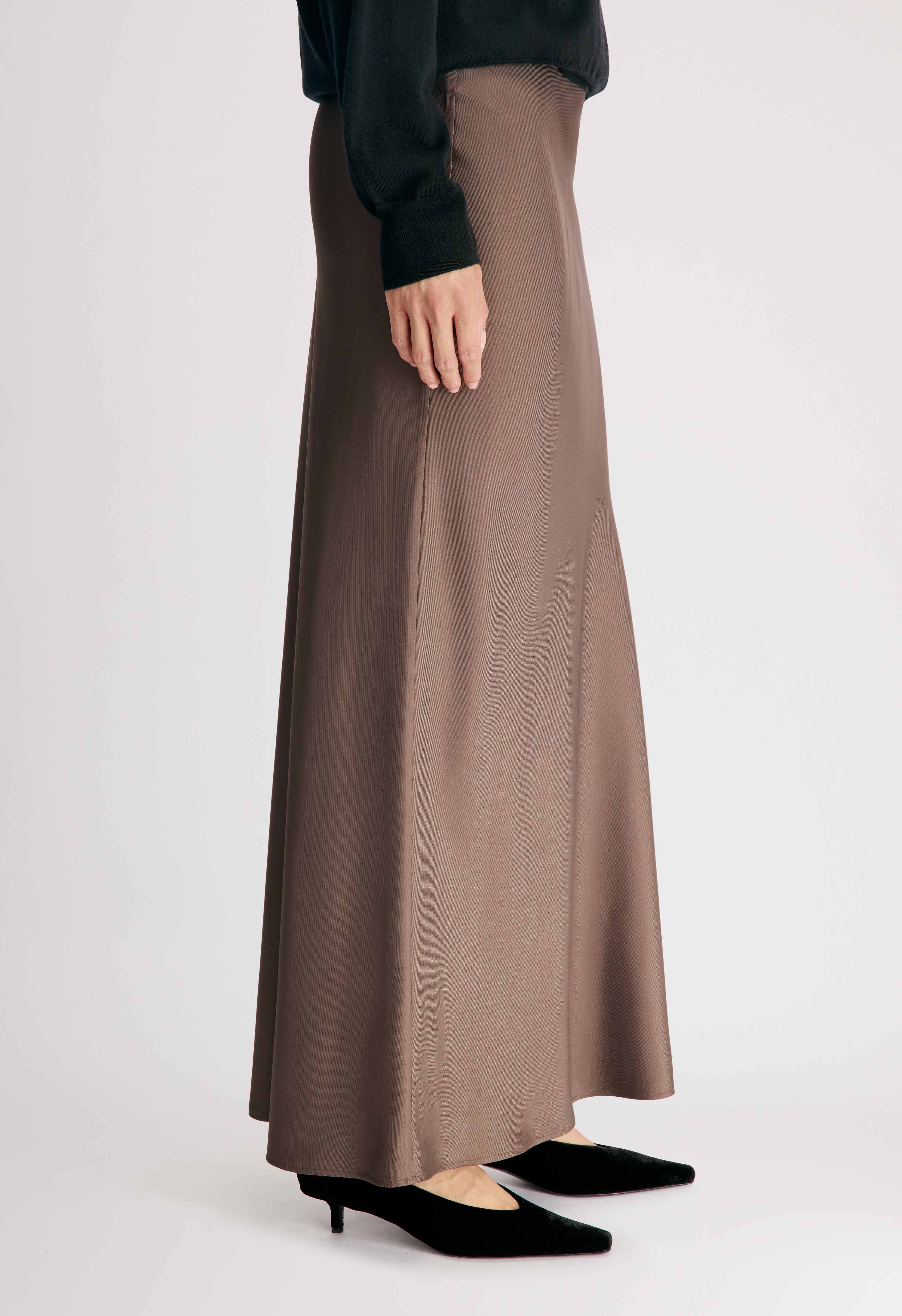 ELI Silk twill maxi skirt