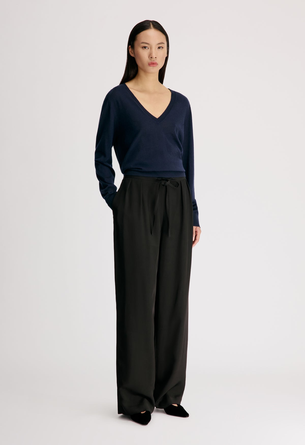 ELLON Straight leg drawstring trousers