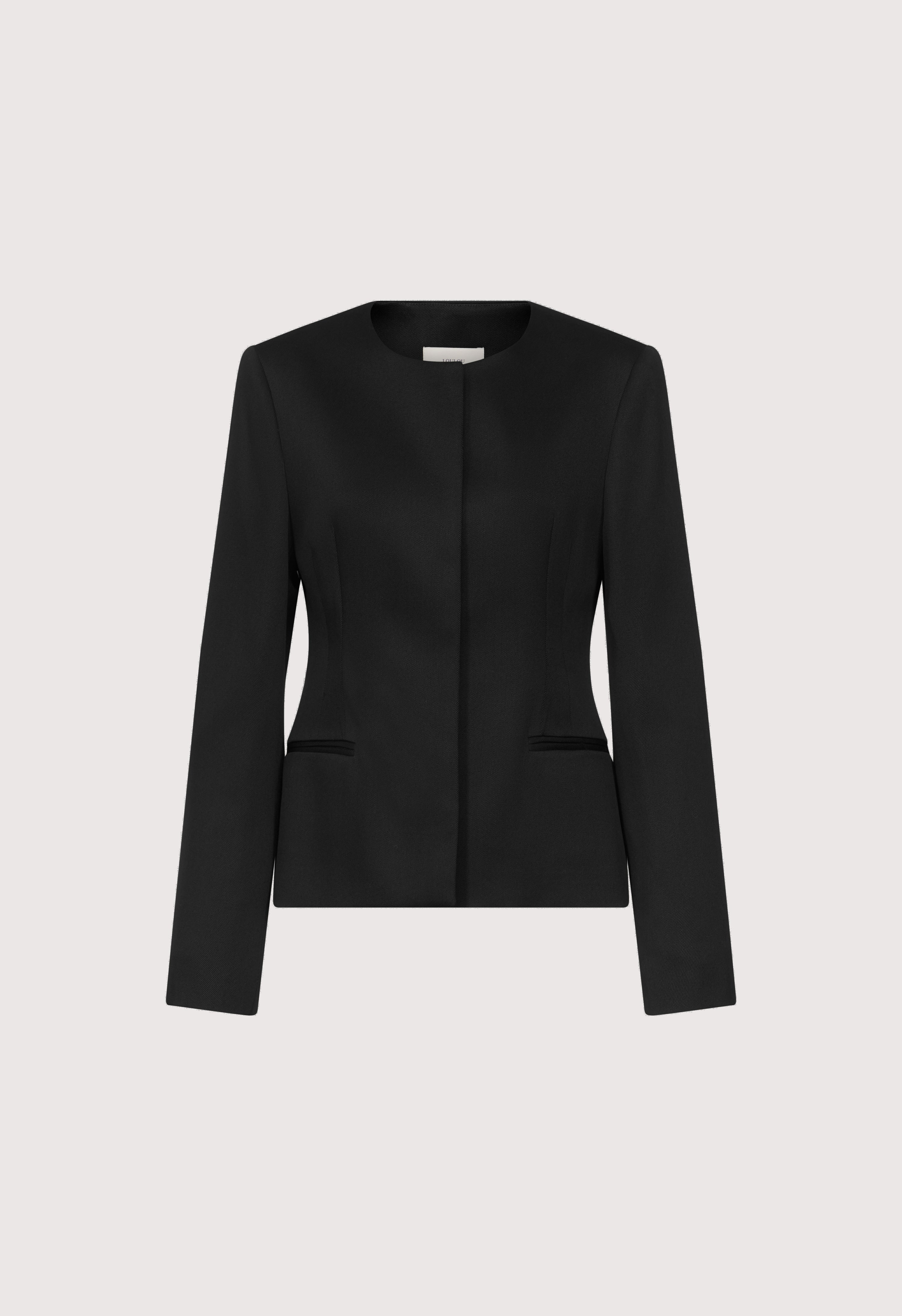 EMA Collarless darted jacket