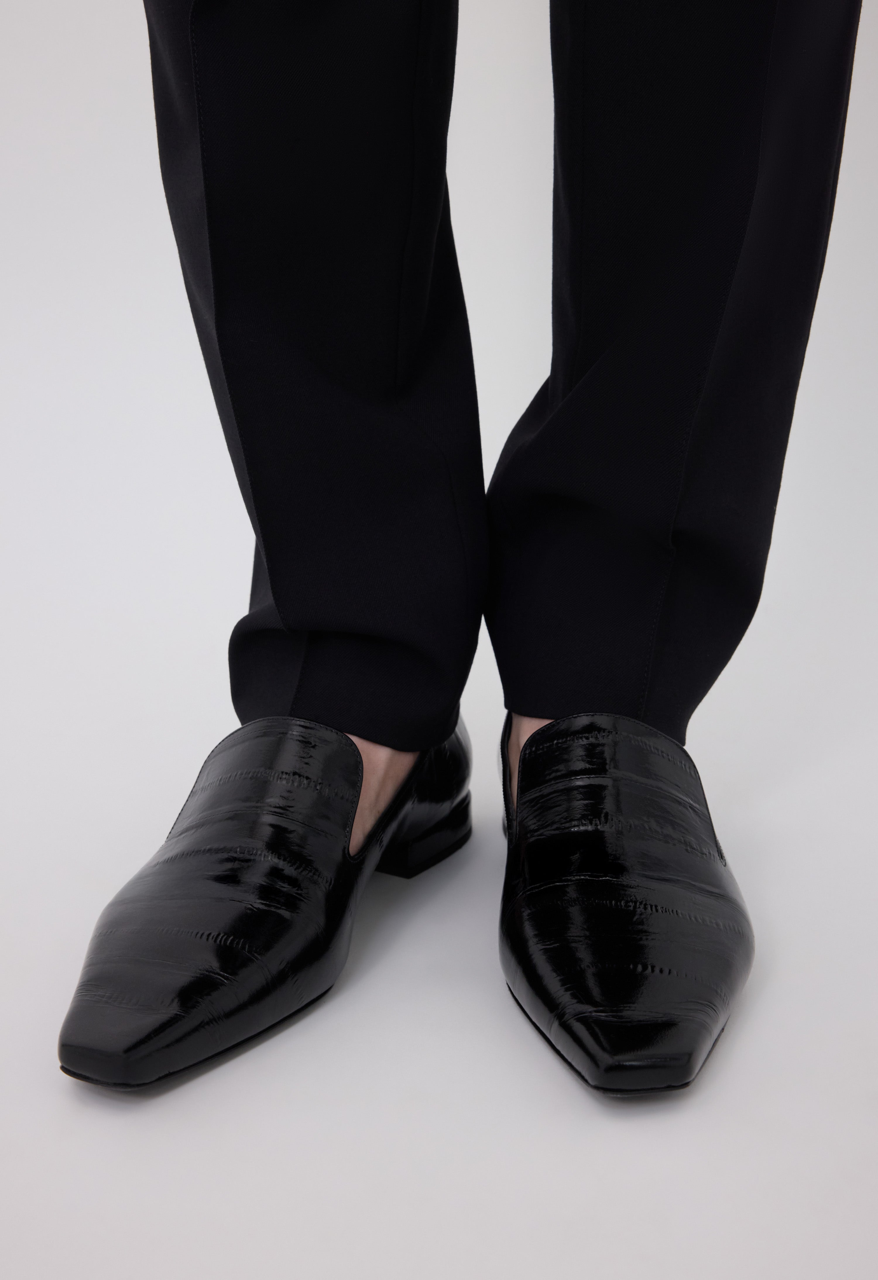 EMMET Mocassins en cuir effet anguille