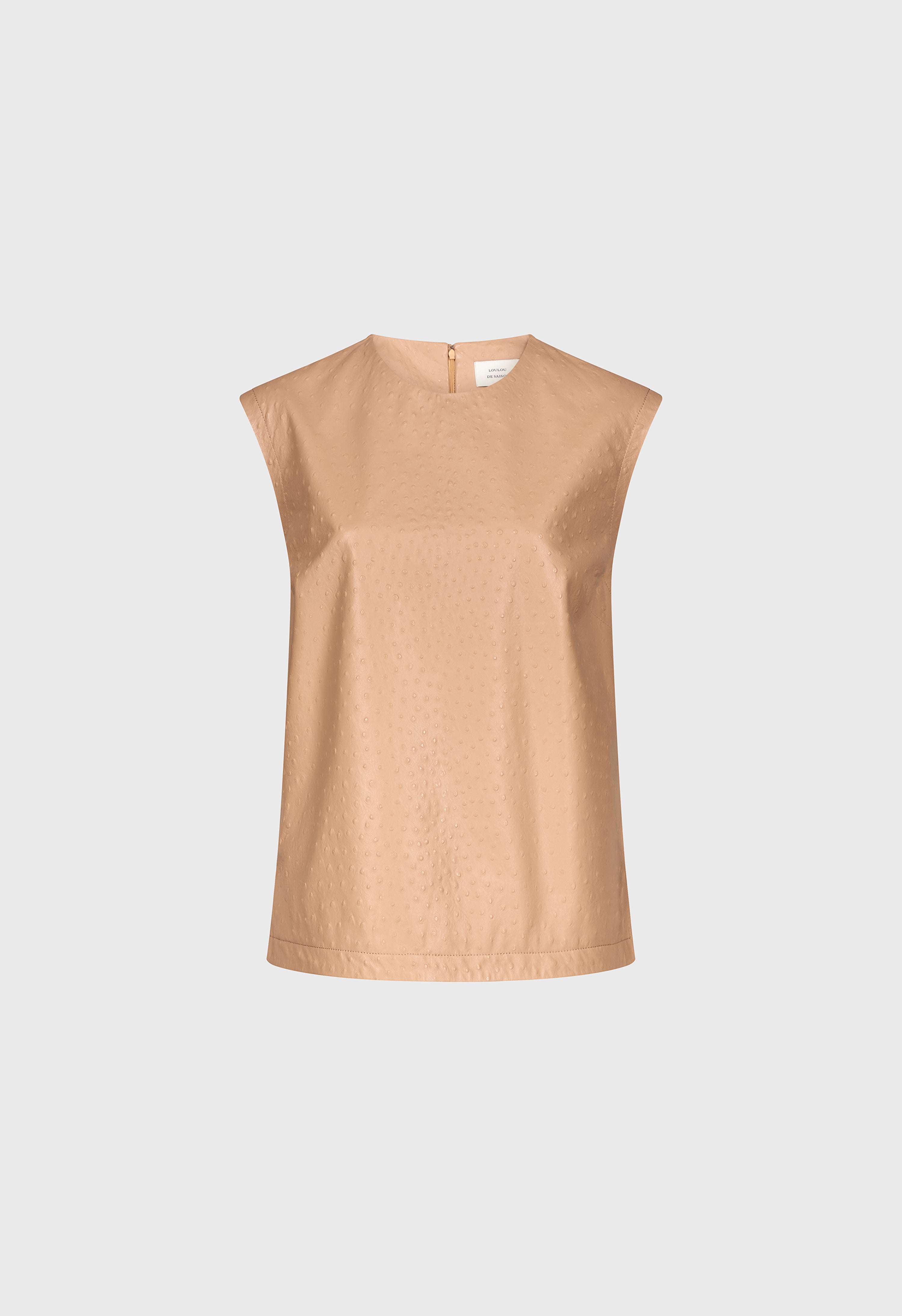 FIZA Ostrich-effect leather top