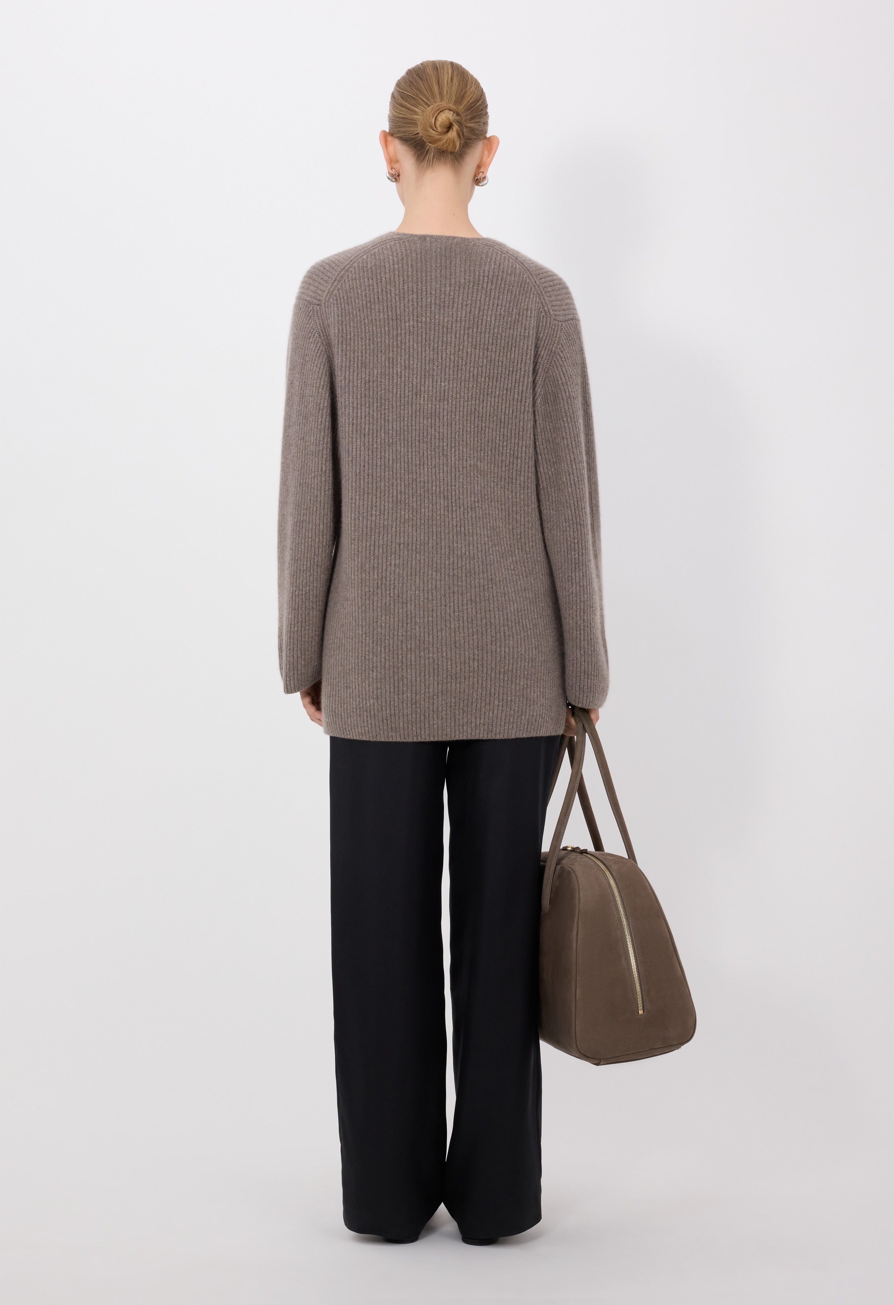 GABE Pull col U en cachemire côtelé