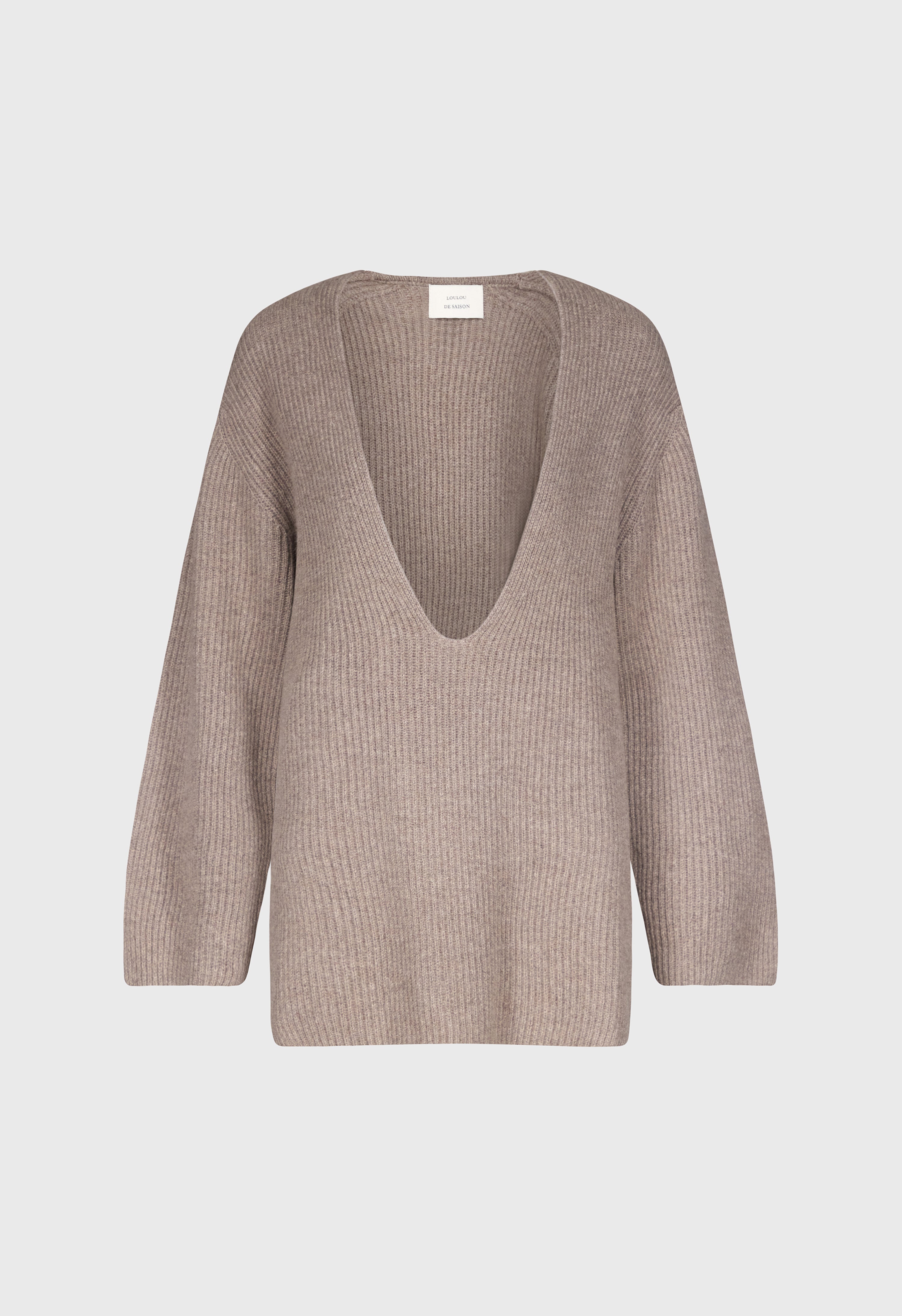 GABE Pull col U en cachemire côtelé