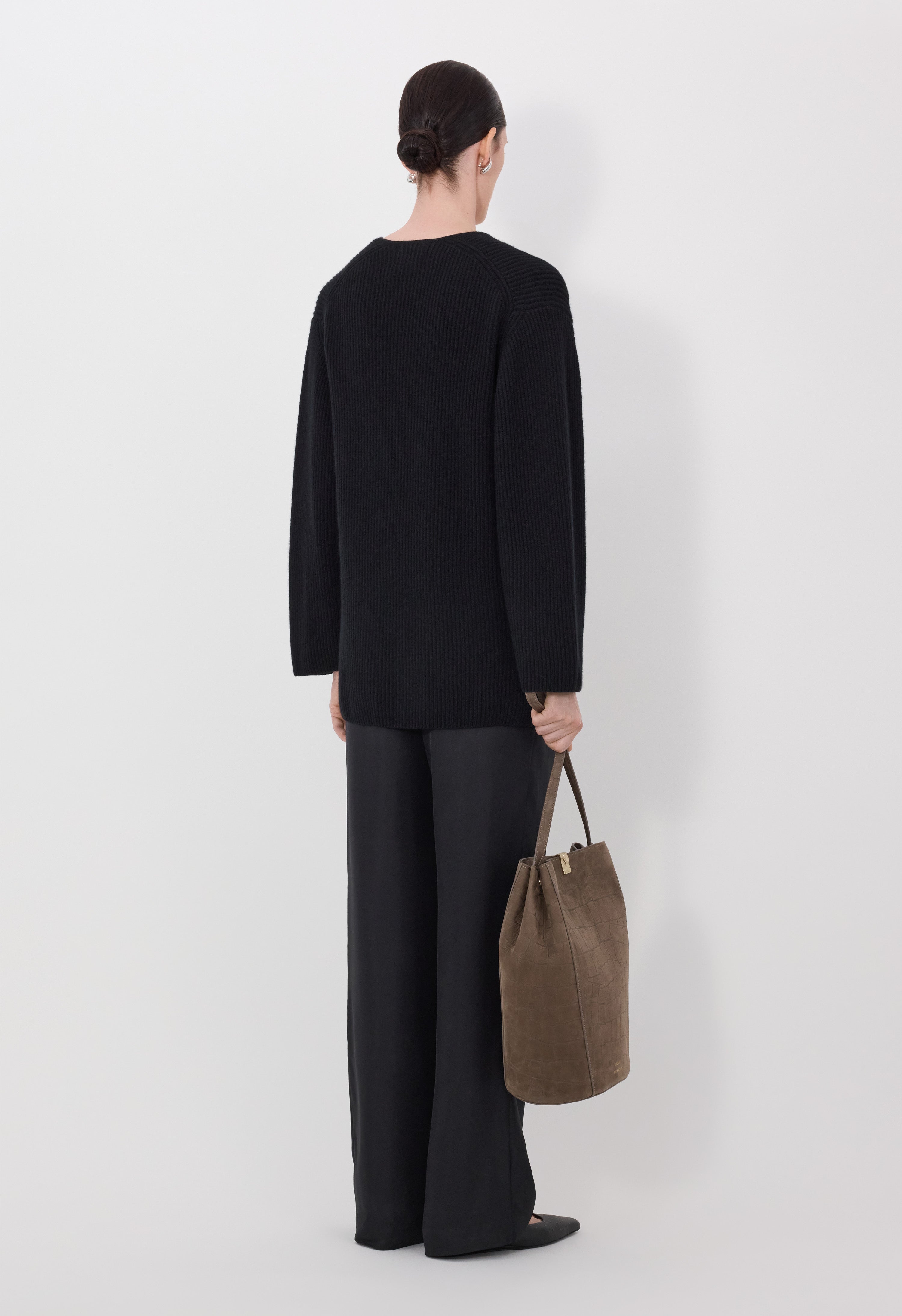 GABE Pull col U en cachemire côtelé